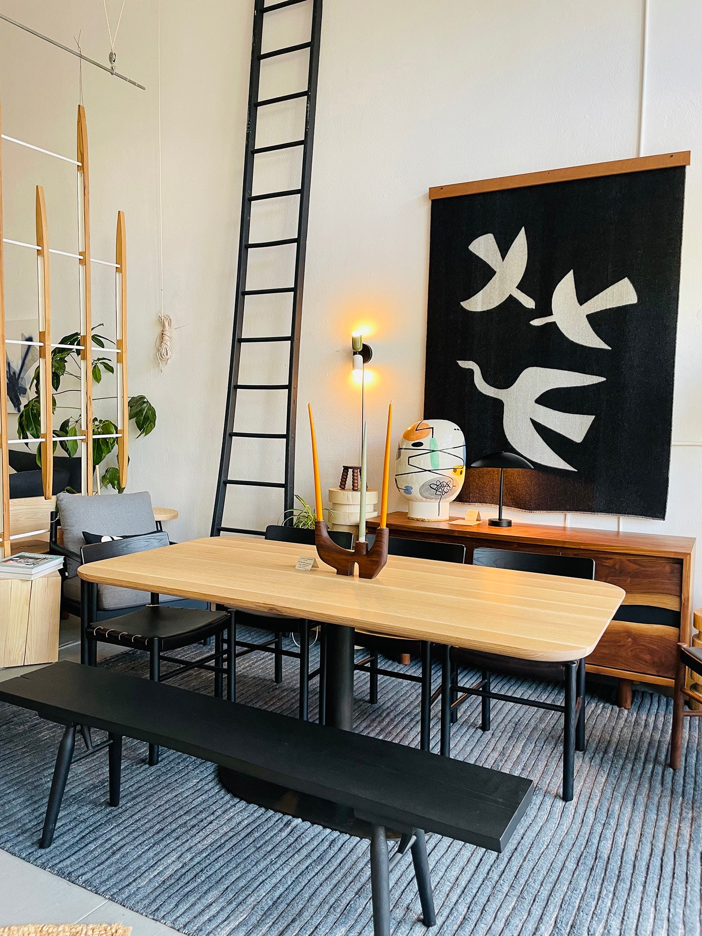 Mesa de comedor rectangular Disco - Roble blanco