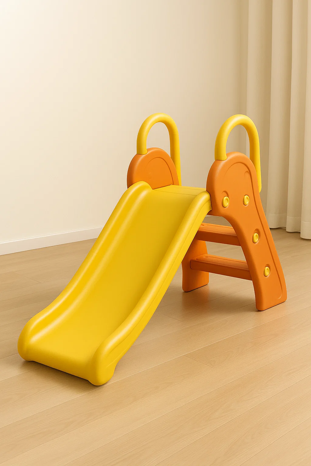 Toboggan 2 en 1 - avec toboggan et échelle - jaune et orange ATUYWiUt69NG