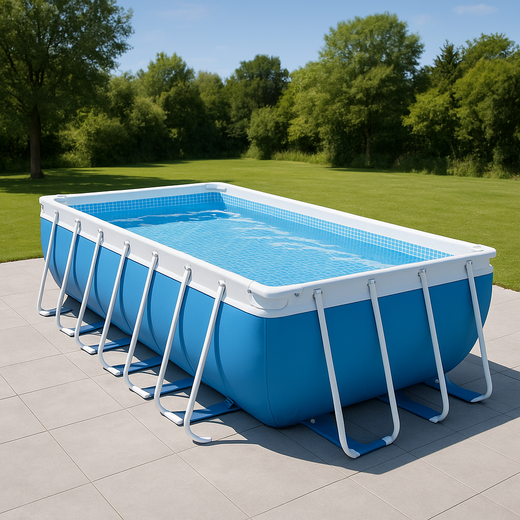 Piscine tubulaire rectangulaire, oui, piscine tubulaire en PVC, acier, extérieur, jardin, 549 x 274 x 122 cm, bleu/blanc, yDuCKcb652FF
