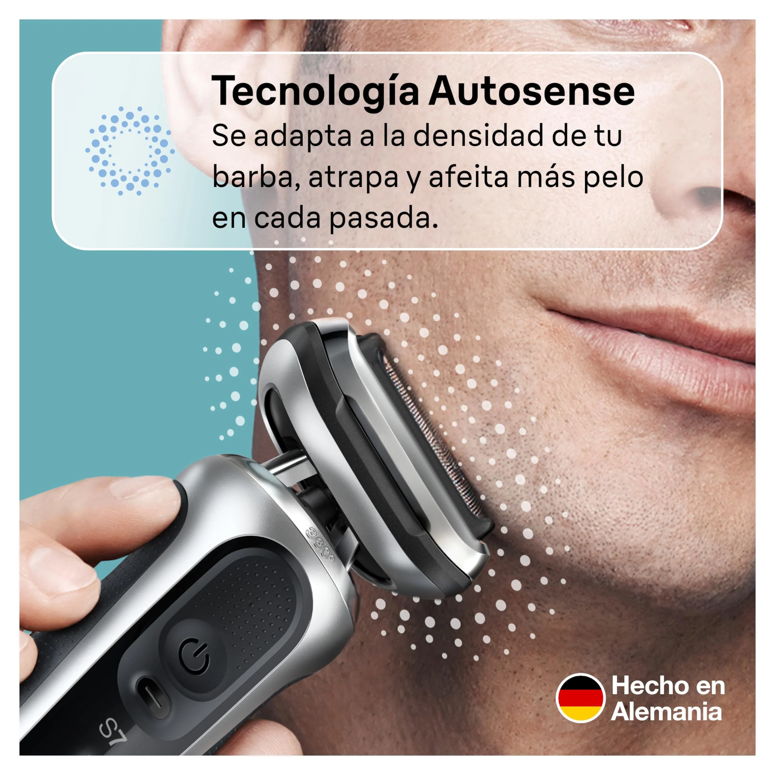 Braun Series 7 elektrisk barbermaskine til mænd. Skægtrimmer med præcisionstrimmertilbehør. Opladningsbase. Våd og tør brug. Genopladelig. Ledningsfri. 71-S4200cs. Sølv