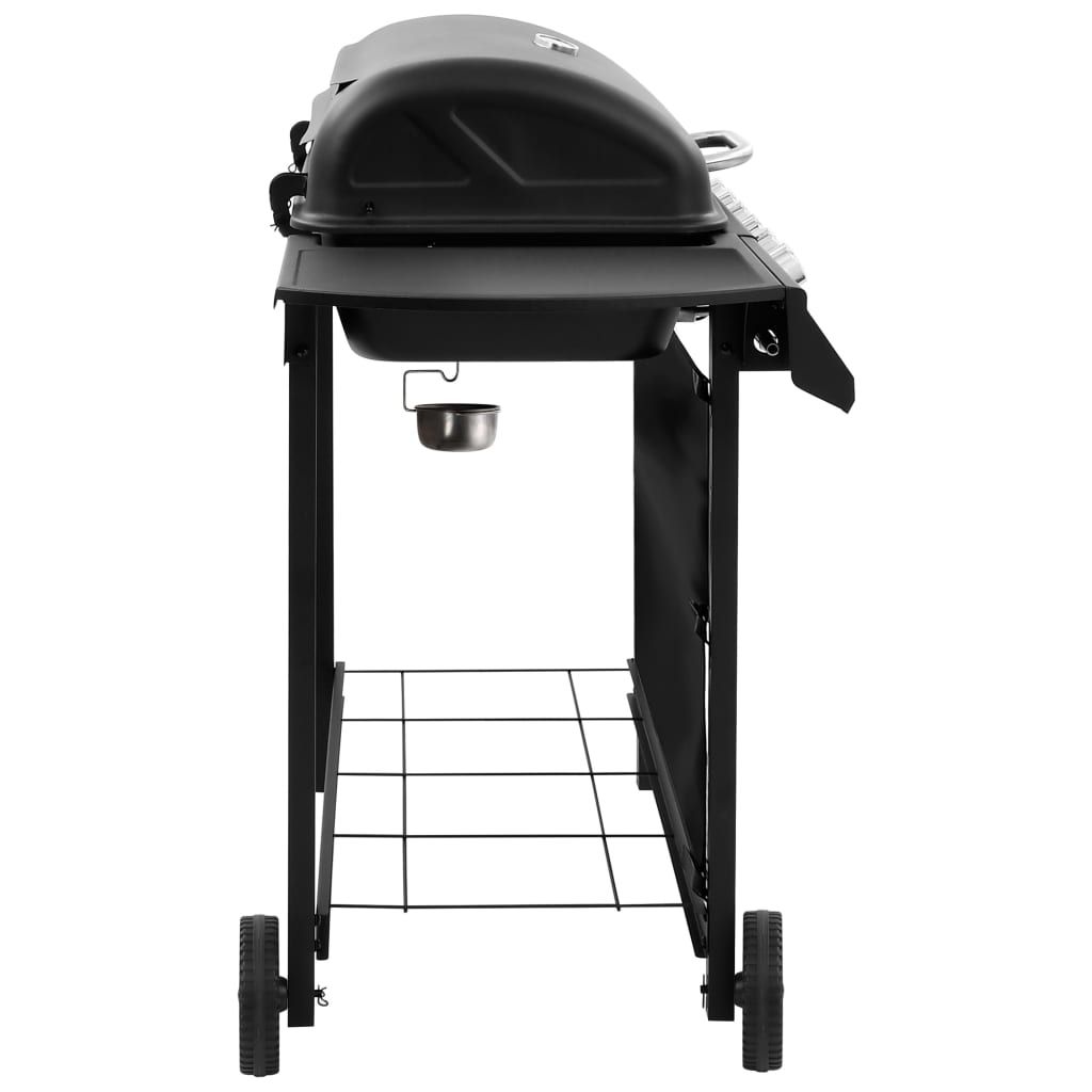 Vidaxl 6-Brenner-Gasgrill, Schwarz
