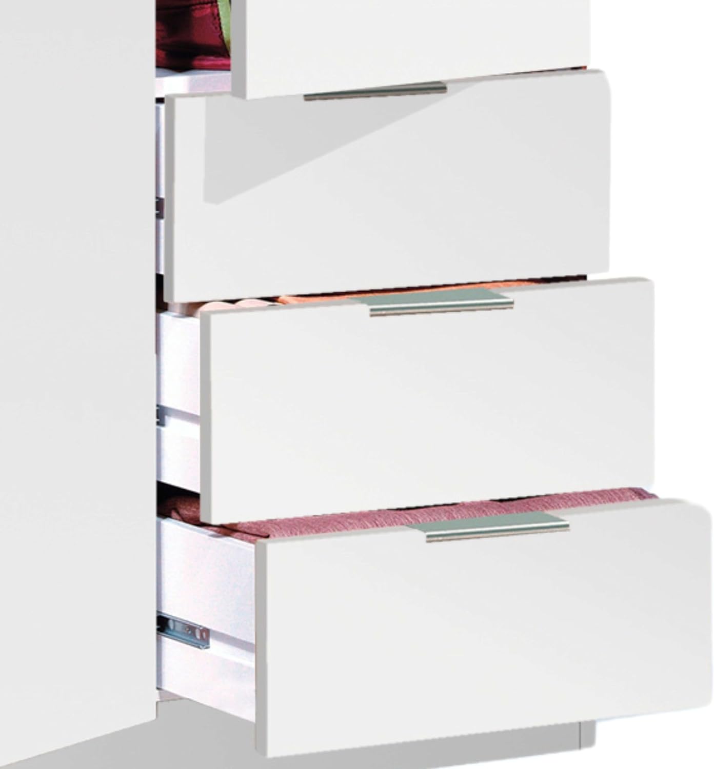 Habitdesign Kleiderschrank mit drei Türen und drei Schubladen, Ausführung: Arctic White, Maße: 121 cm (B) x 180 cm (H) x 52 cm (T)