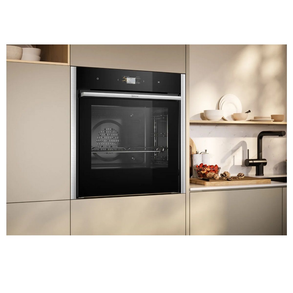 Neff Einbau-Multifunktionsbackofen 71 l 60 cm A+ Pyrolyse Schwarz - B64cs71n0