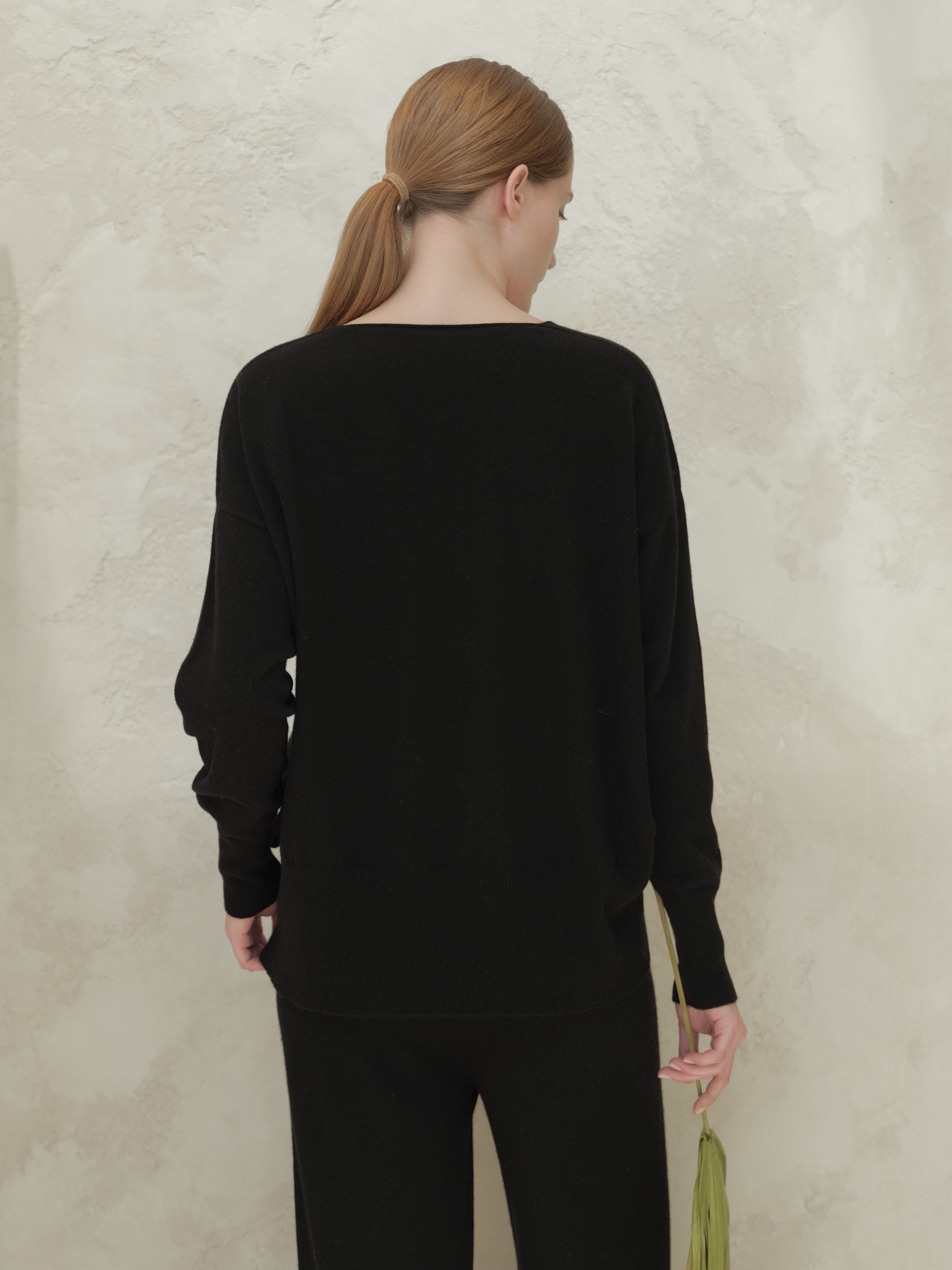 Wool & Cashmere Mix Maxi V-Neck Sweater