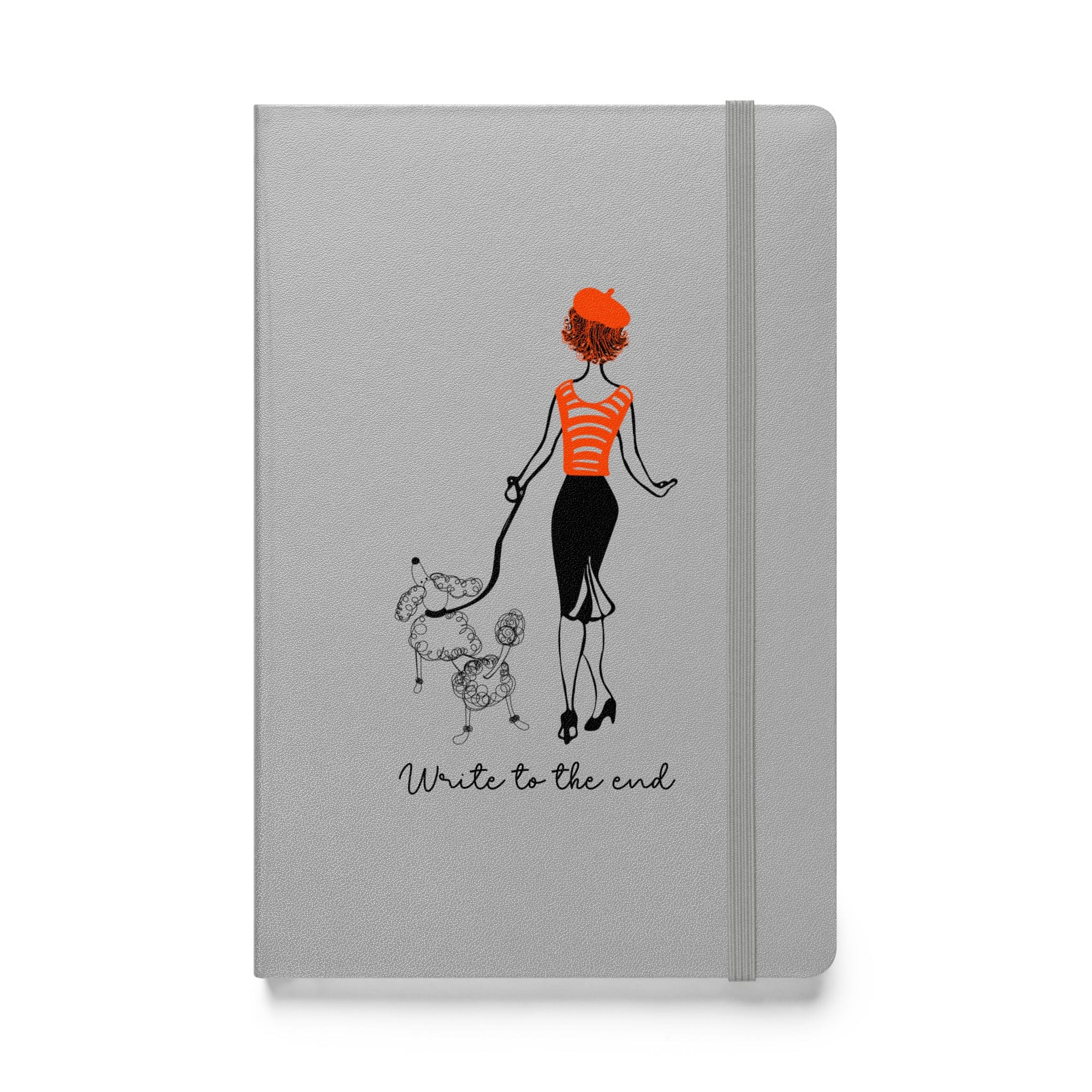 Write to the End Woman and French Poodle Hardcover Bound Journal