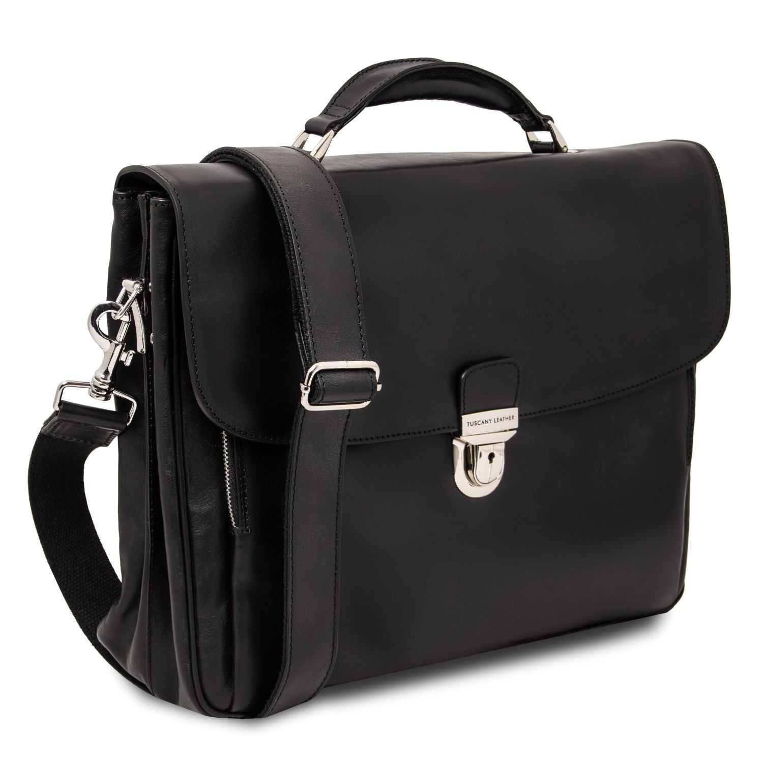Alessandria - Matte leather multi compartment laptop briefcase | TL142067
