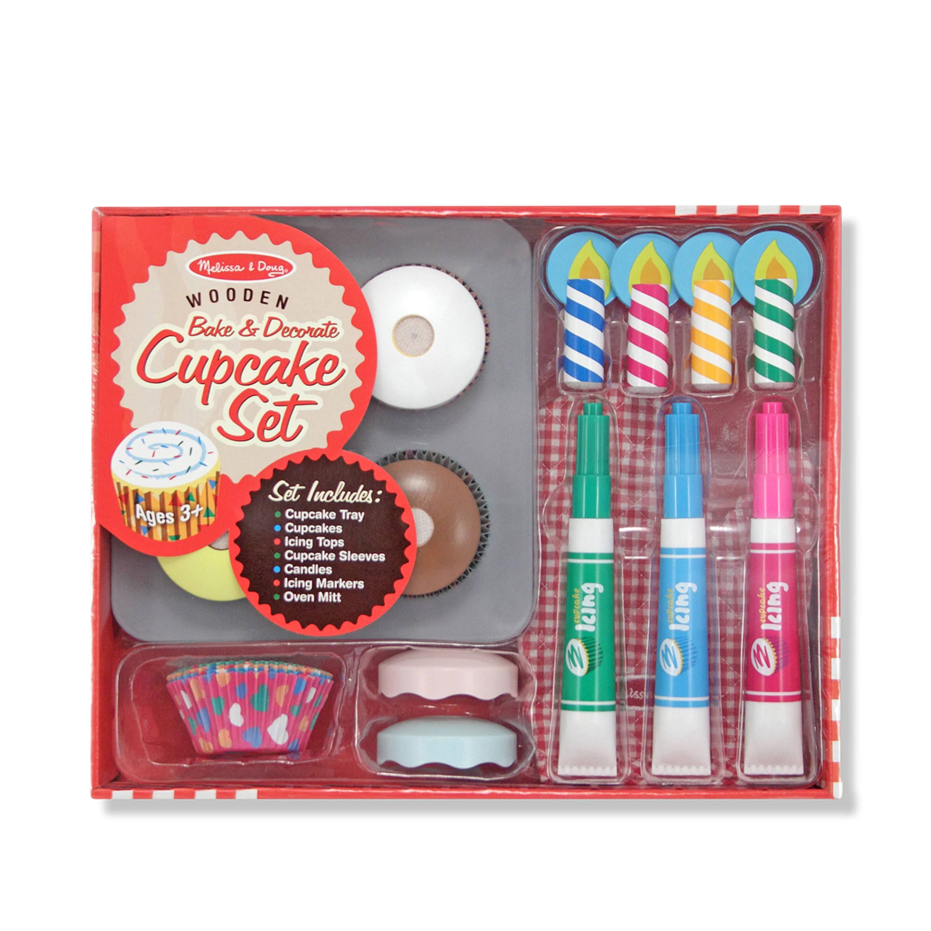 Melissa & Doug Coffret de décoration et de pâtisserie en bois pour cupcakes – Certifié FSC