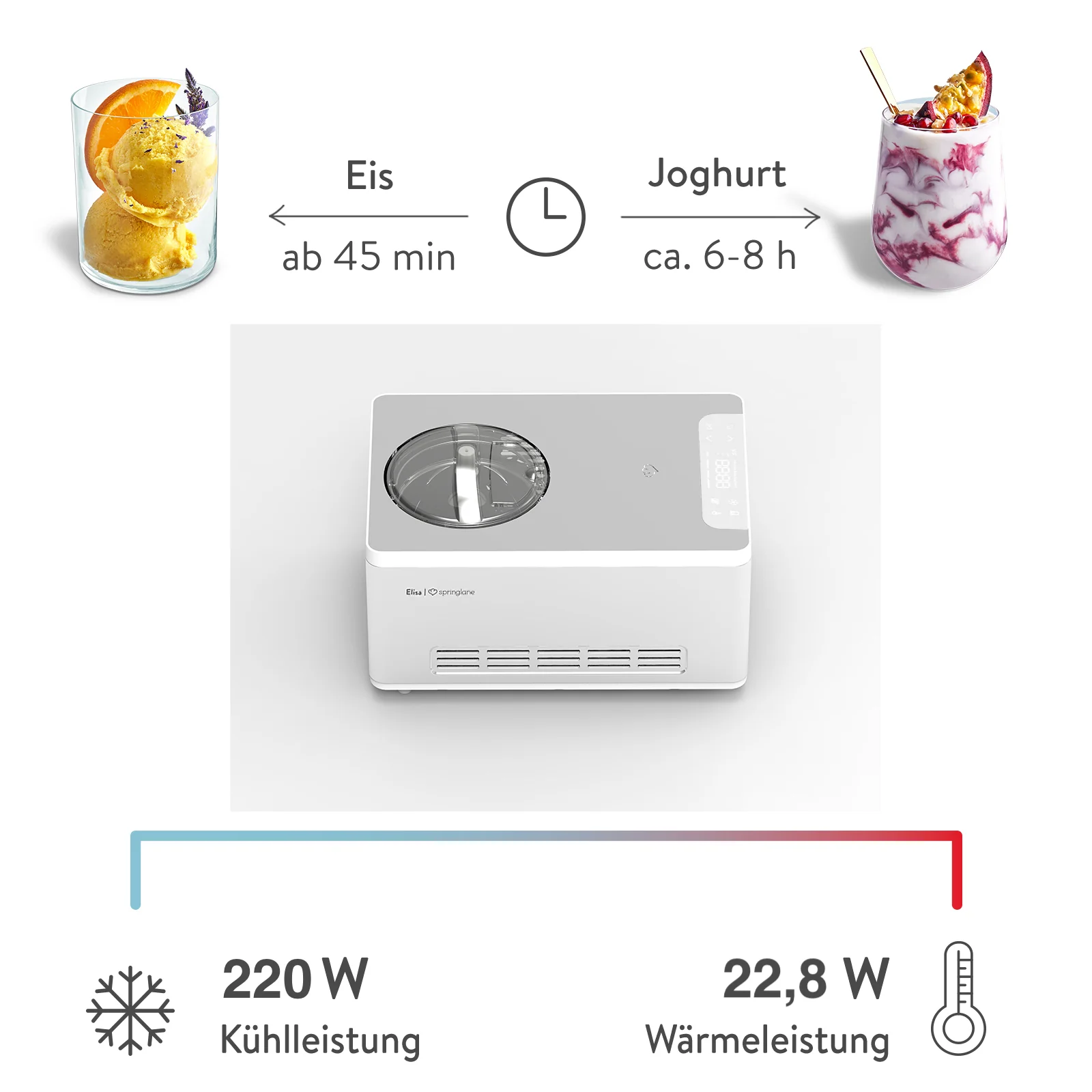 2025 Elisa 2,0 liters køleskab – sort eller sølv