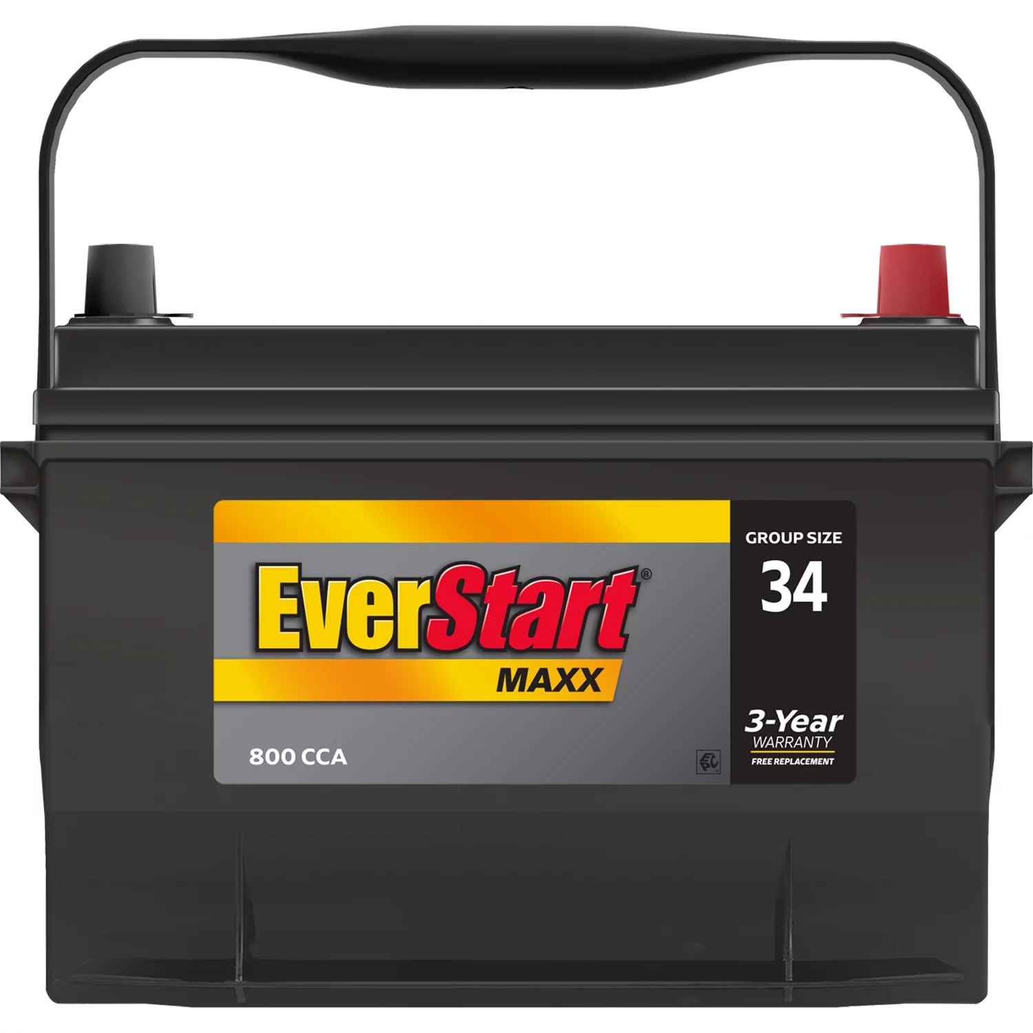 2025 EverStart Maxx blysyrebilbatteri. Gruppestørrelse 34. 12 volt. 800 CCA