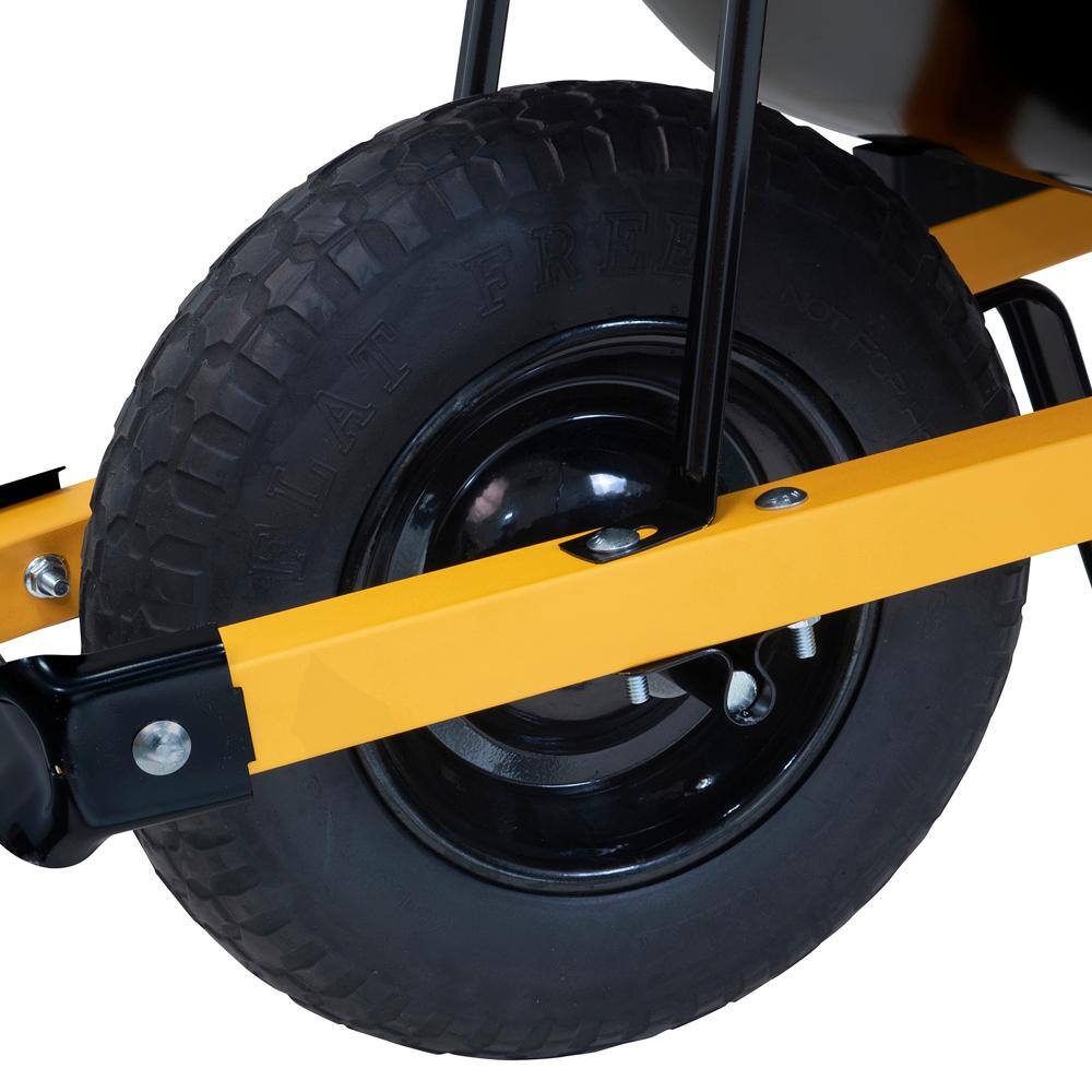 True Temper R6STFFEC 6 cu ft Stahlschubkarre mit pannensicheren Rädern und Stahlgriffen – Montagesatz