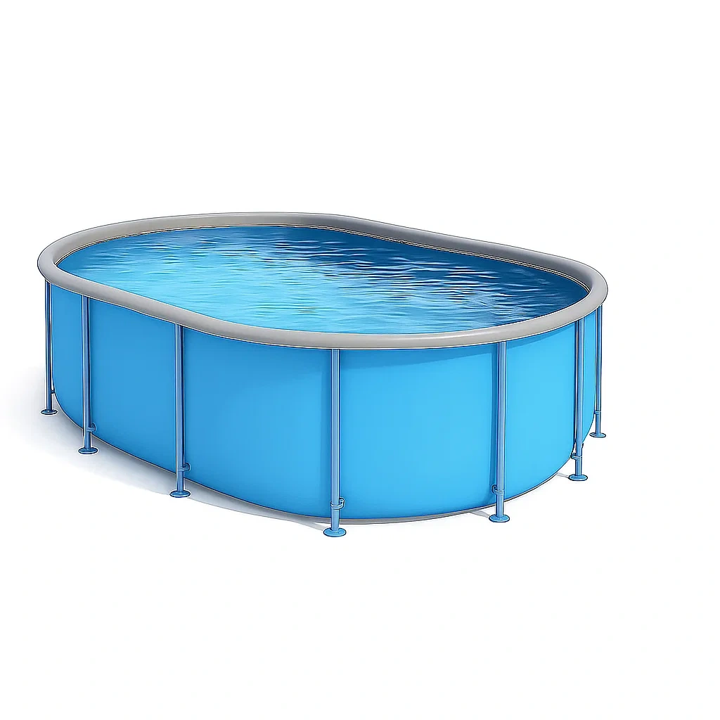 Piscine tubulaire ovale amovible 418 x 243 x 98 cm bleu/gris s VvfMBOV124SU