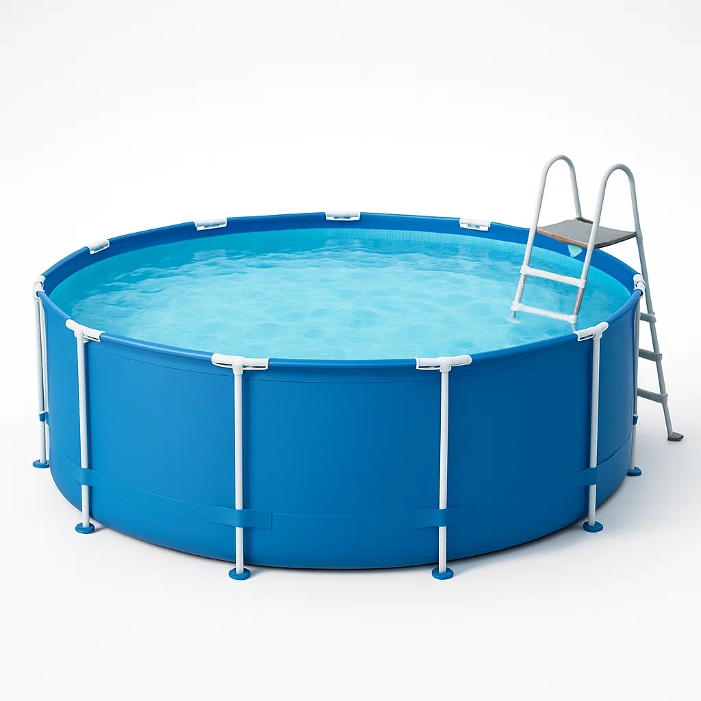 Piscine tubulaire ronde amovible en acier bleu 298x96 cm avec filtre et échelle vXjfTvh232lD