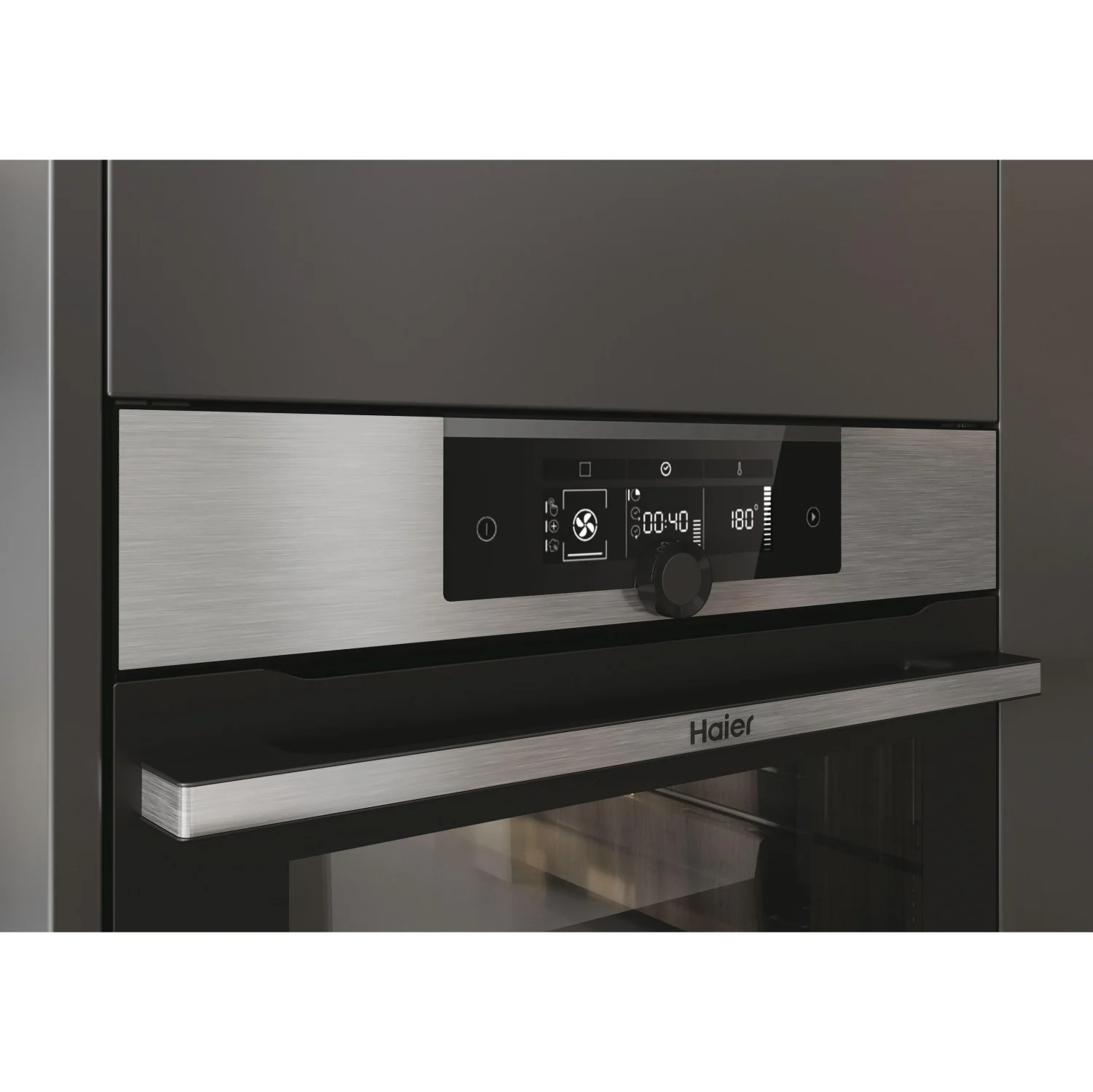 Haier HWO60SM2F9XH Multifunktionsbackofen, 2600 W, 70 l, Klapptür, 13 Kochfunktionen, Energieeffizienzklasse A+ - Edelstahl