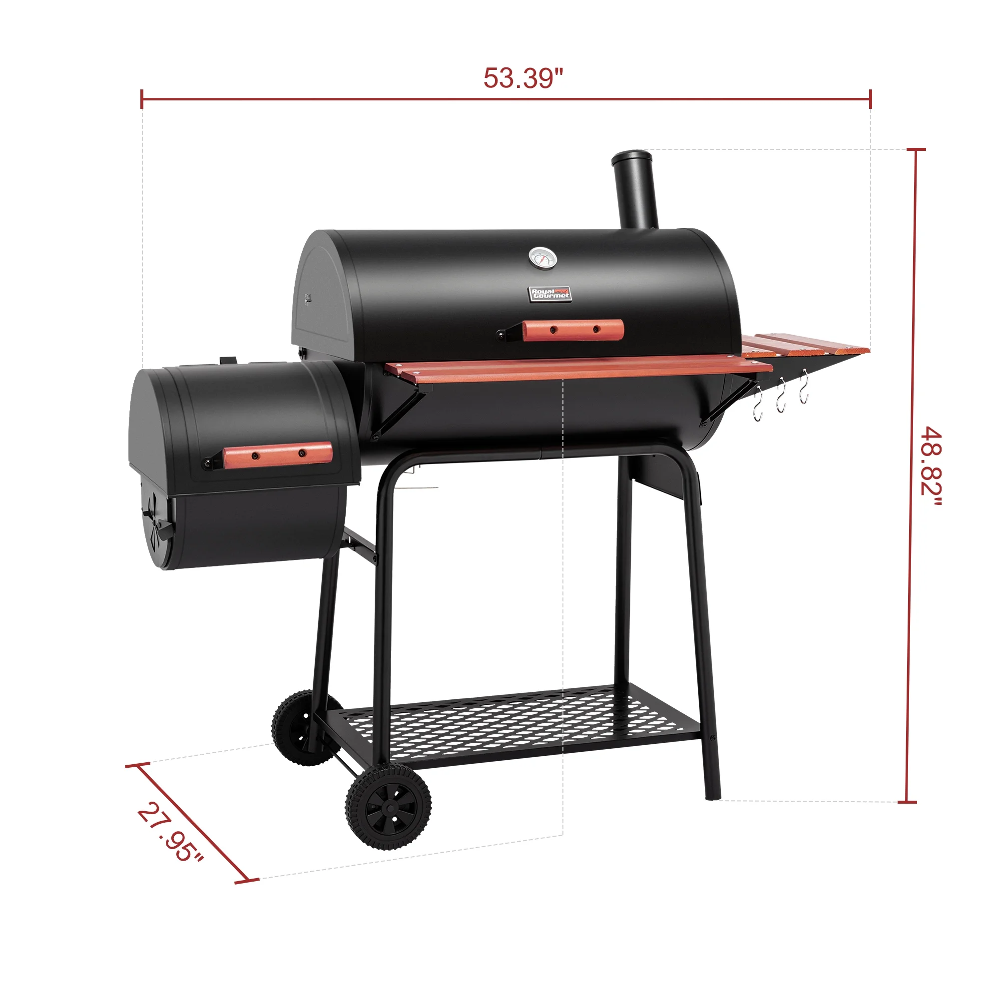 2025 Royal Gourmet CC1830W 76 cm kulgrill med siderøger