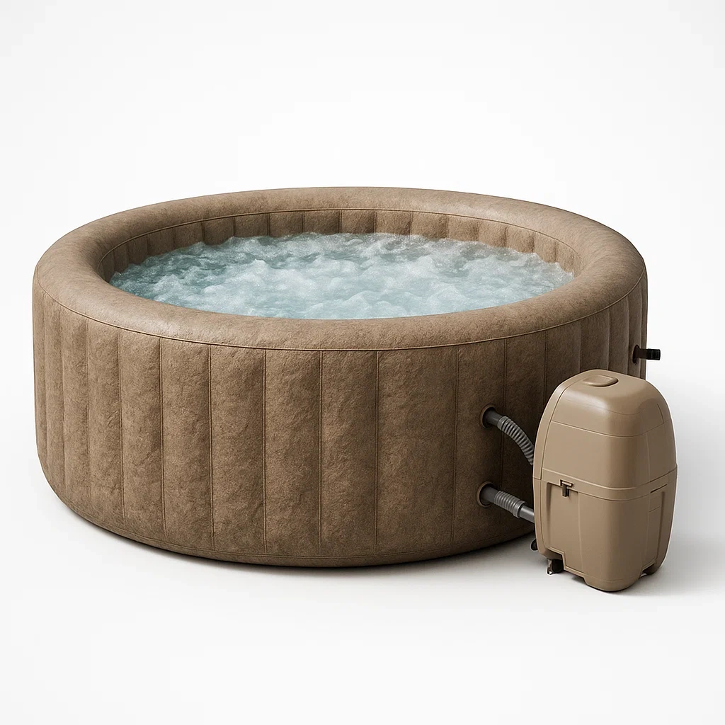 Spa gonflable rond 196 x 196 x 71 cm, 4 personnes, marron clair CMvcjkh331zt