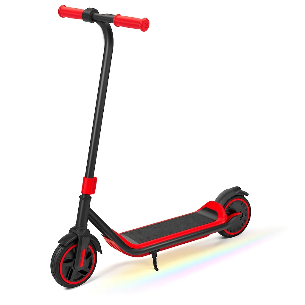 Trottinette enfant avec guidon réglable, rouge/noir, en aluminium, pour une utilisation en extérieur