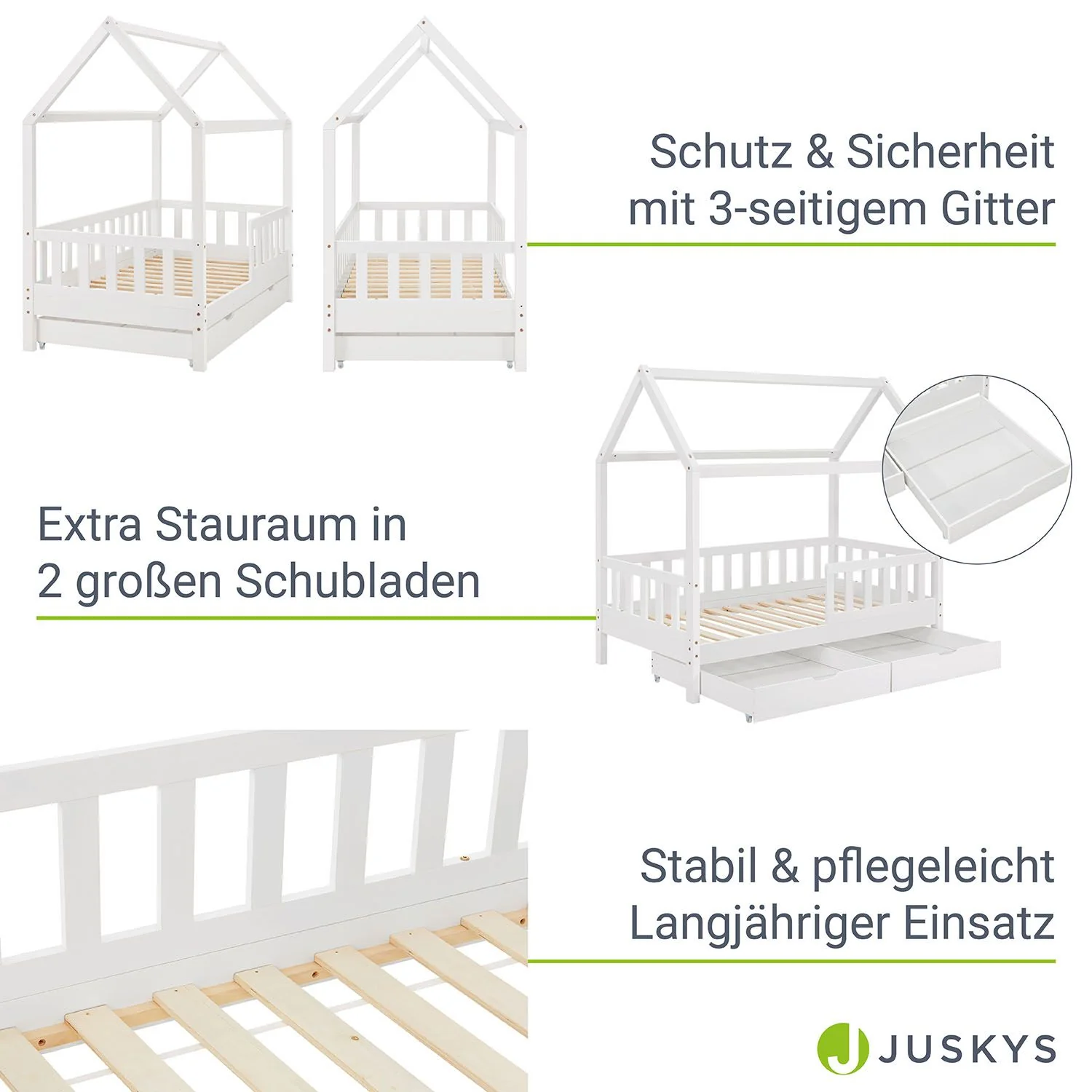 Lit enfant Marli 2025, 80 x 160 cm, avec tiroirs de rangement