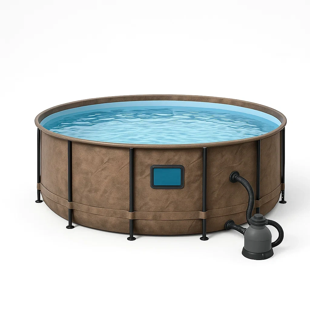 Piscine tubulaire ronde 298 x 96 cm, marron, avec filtre et échelle DaleltL249sd