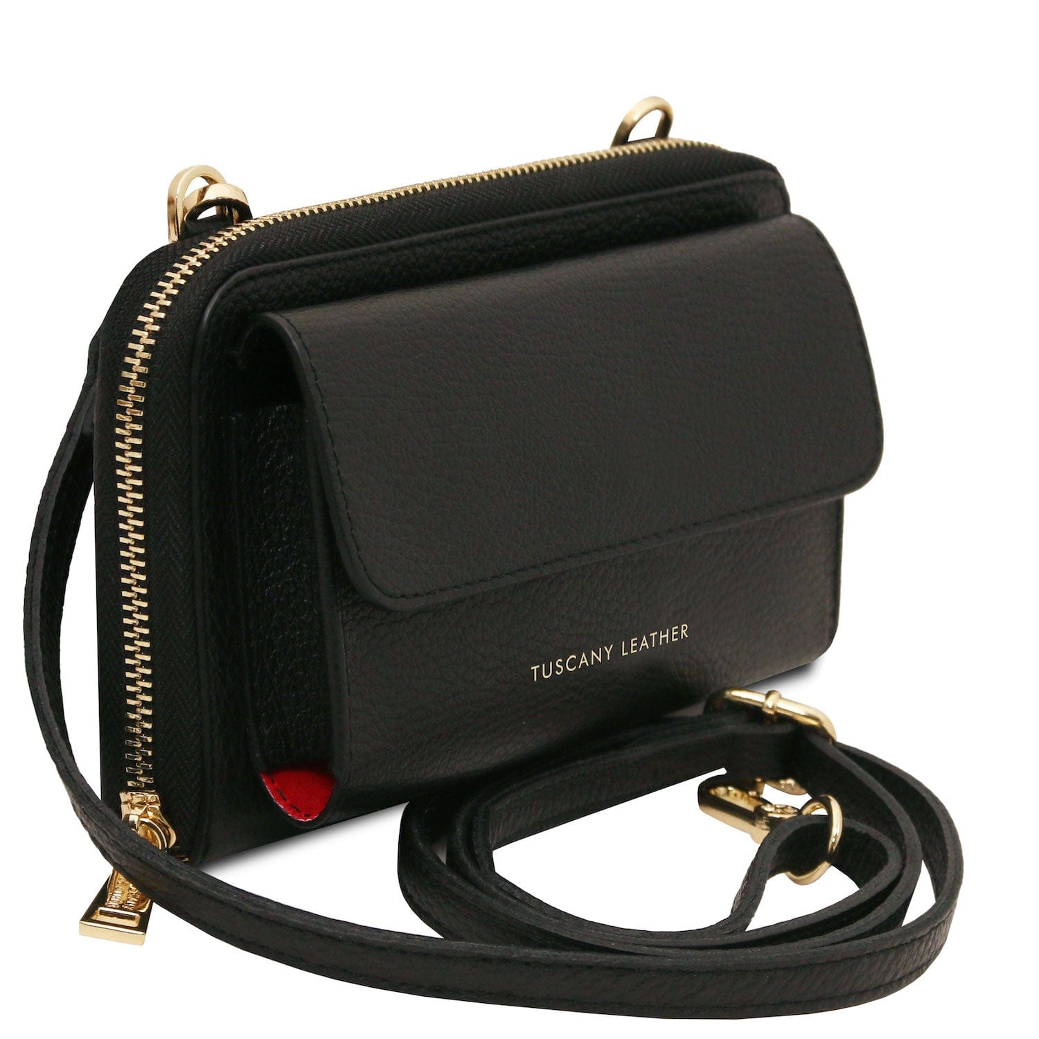 Urania - Leather phone wallet with strap | TL142433