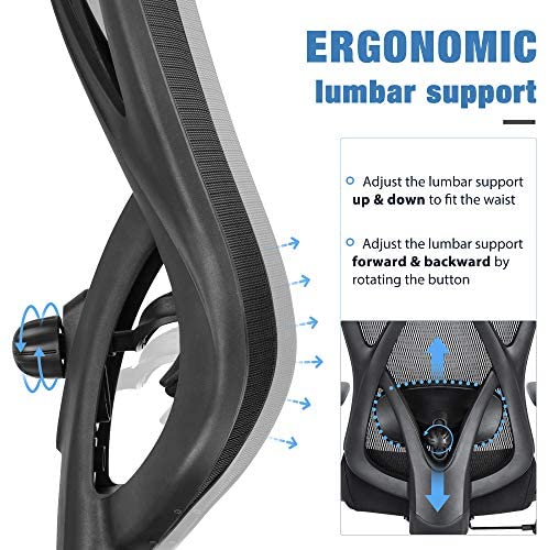 Chaise de bureau ergonomique SUNNOW 2025. Chaise de bureau en maille. Chaise de direction à dossier haut.