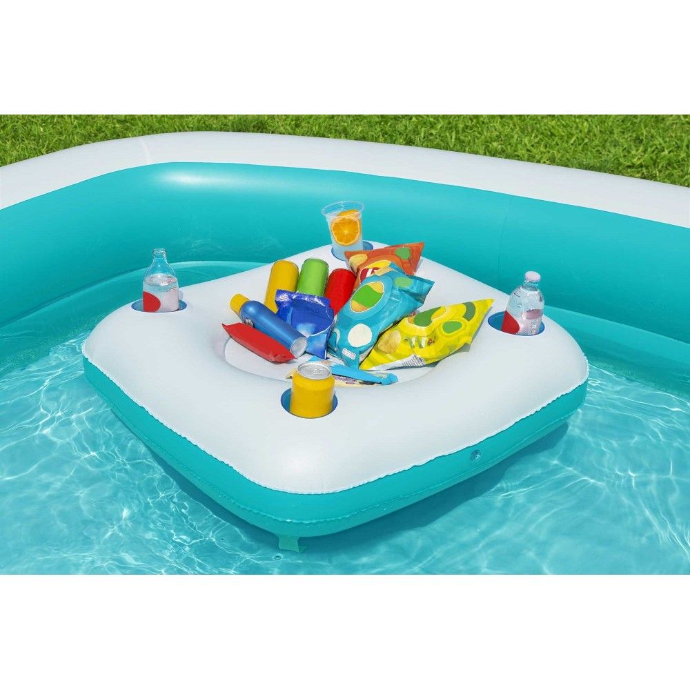 Bestway aufblasbarer Swimmingpool mit Schwimmtisch 218x218x48 +6 Jahre Garten 54446