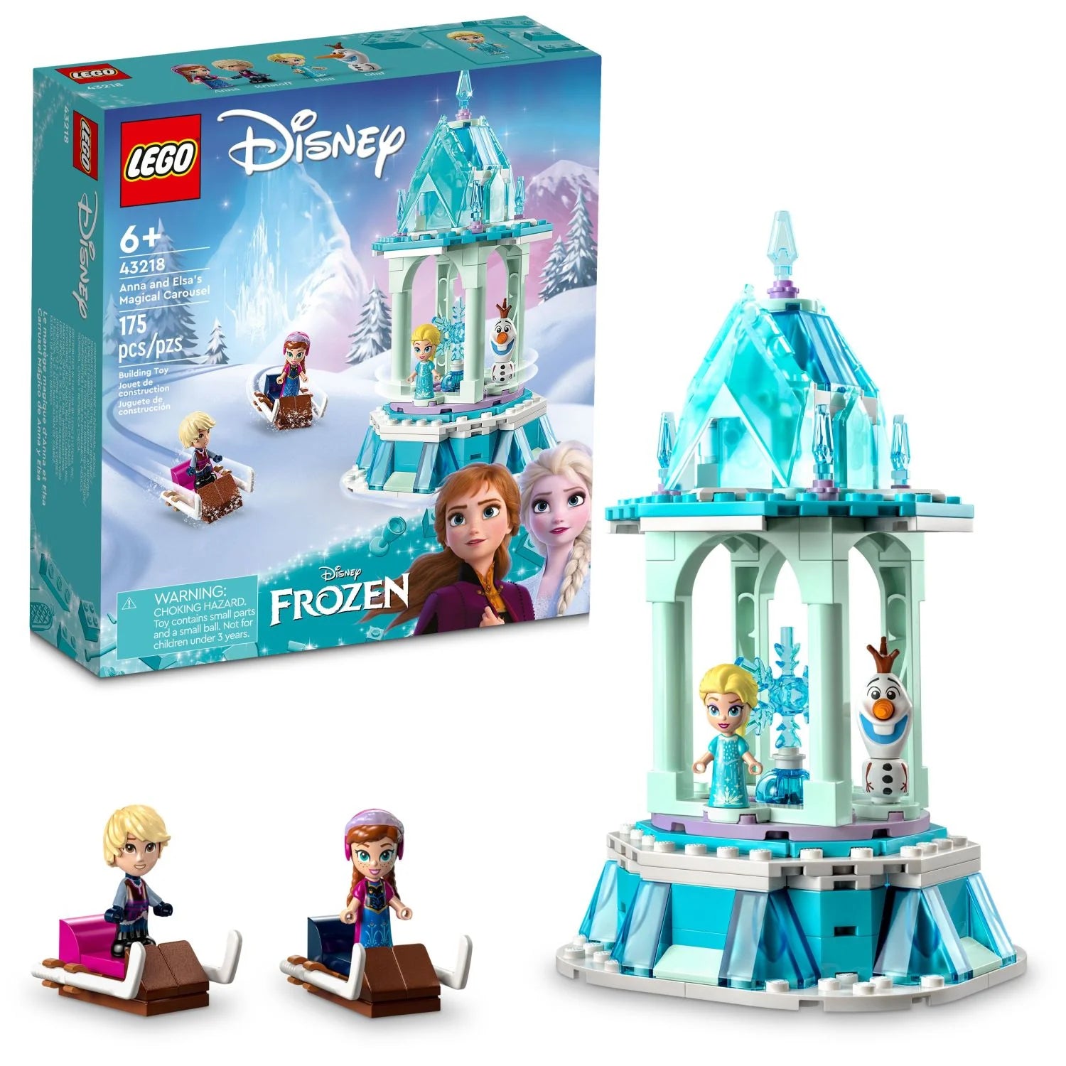 LEGO Disney Frozen Anna und Elsas magisches Karussell 43218 Eispalast Bauset mit Elsa, Anna und Olaf, Tolles Geburtstagsgeschenk für 6-Jährige