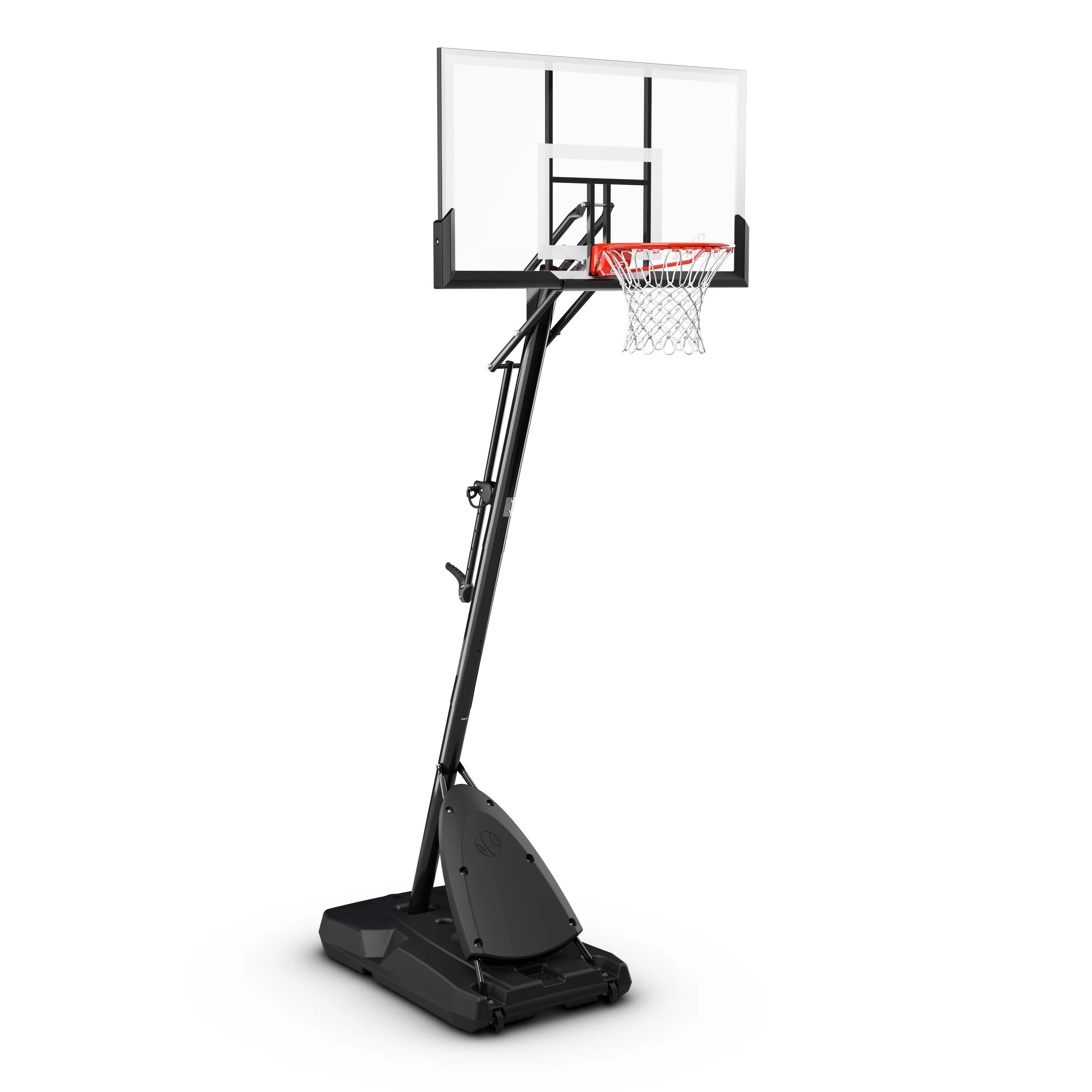 2025 Spalding 54-tommer bærbar basketballkurv – Ubrydelig polycarbonatbagplade. ExactaHeight-system og Pro Slam-kant – Udendørs leg