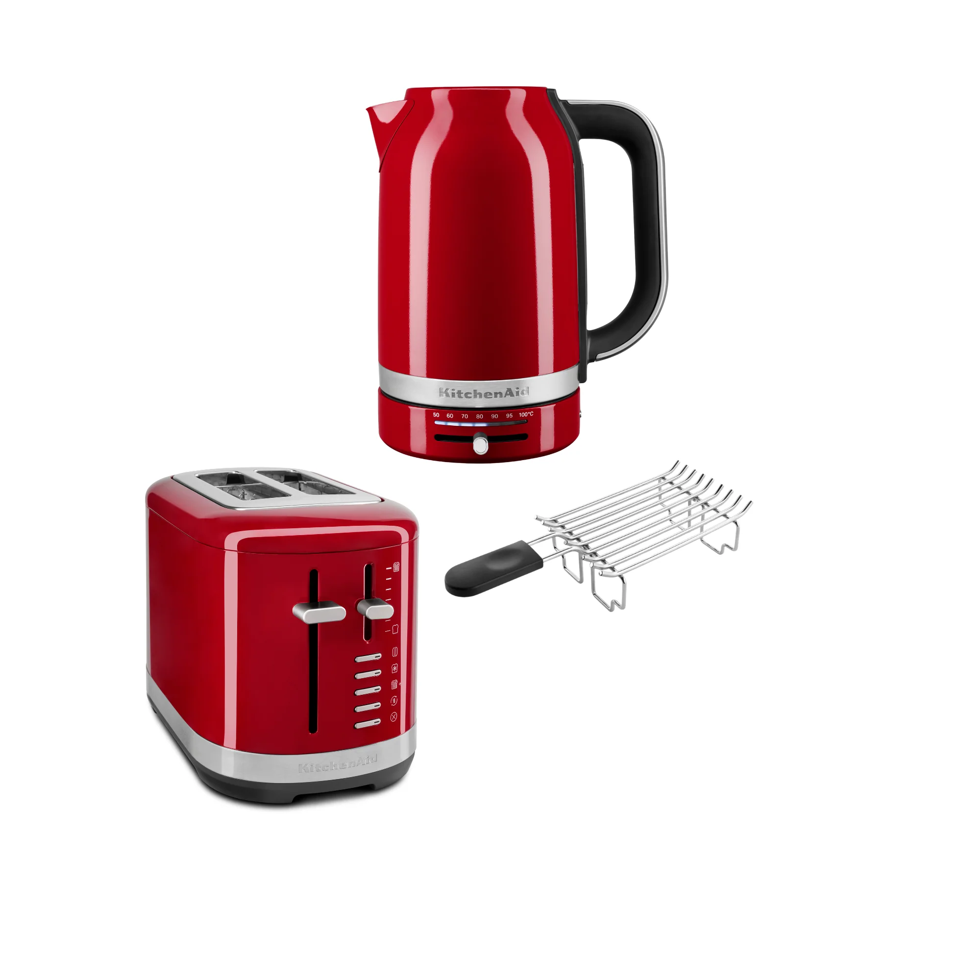 KitchenAid Frühstücksset 2025 mit Wasserkocher 5KEK1701, 2-Schlitz-Toaster 5KMT2109 und Brotwärmer