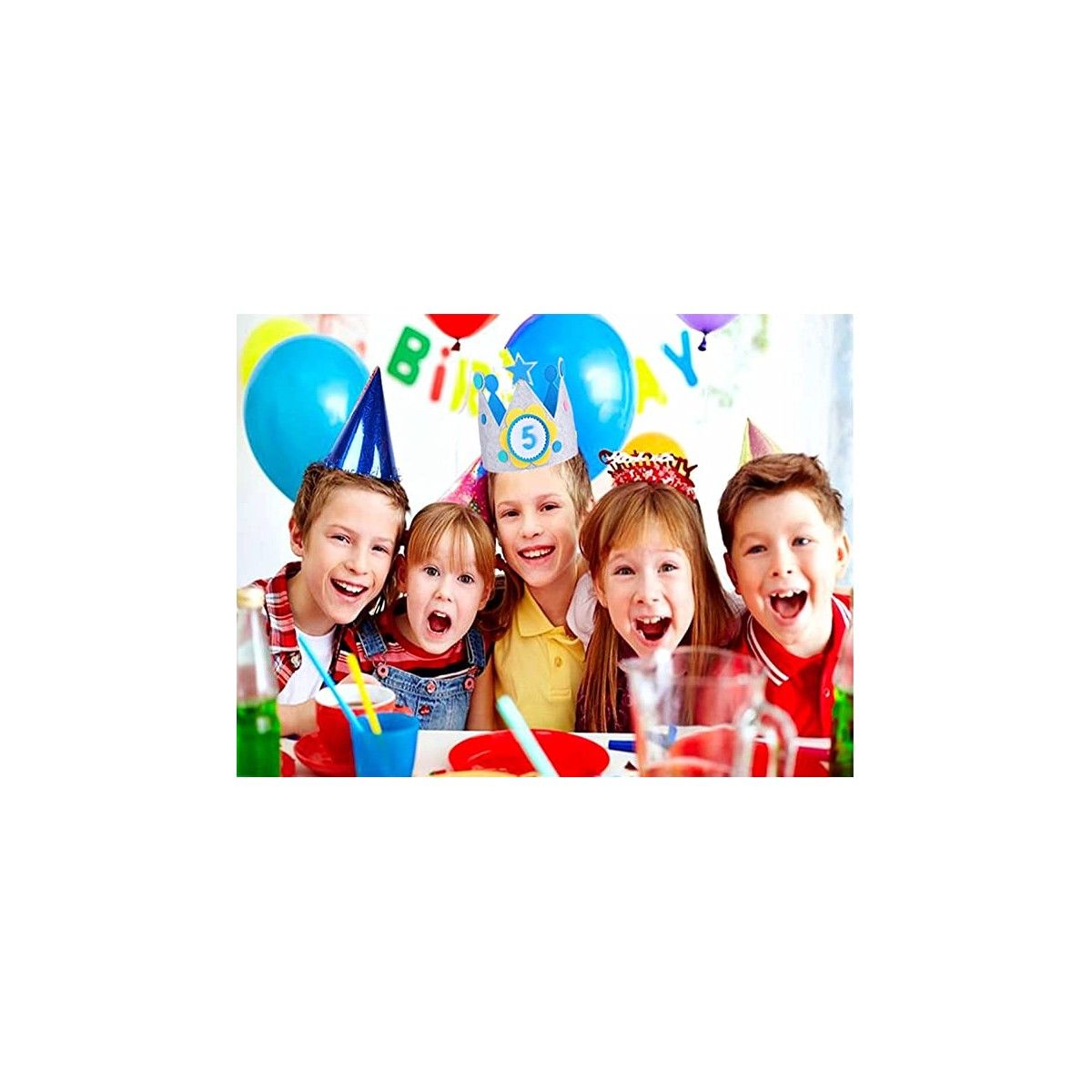 Blå fødselsdagskrone med udskiftelige tal - Børnespil og legetøj