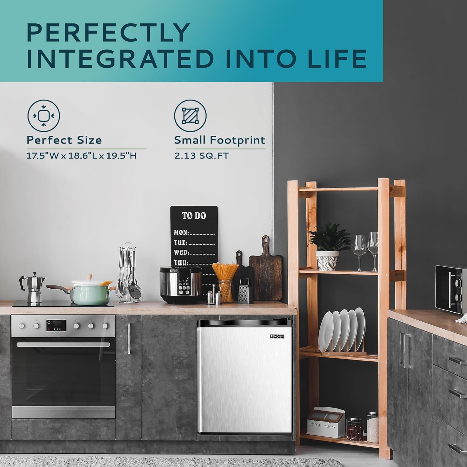 Gefrierschrank 2025, 85 Liter Nutzinhalt. Einzeltür aus Edelstahl, wendbar. Kompakter Gefrierschrank für Zuhause, Studentenwohnheime, Wohnungen und Büros (Silber).