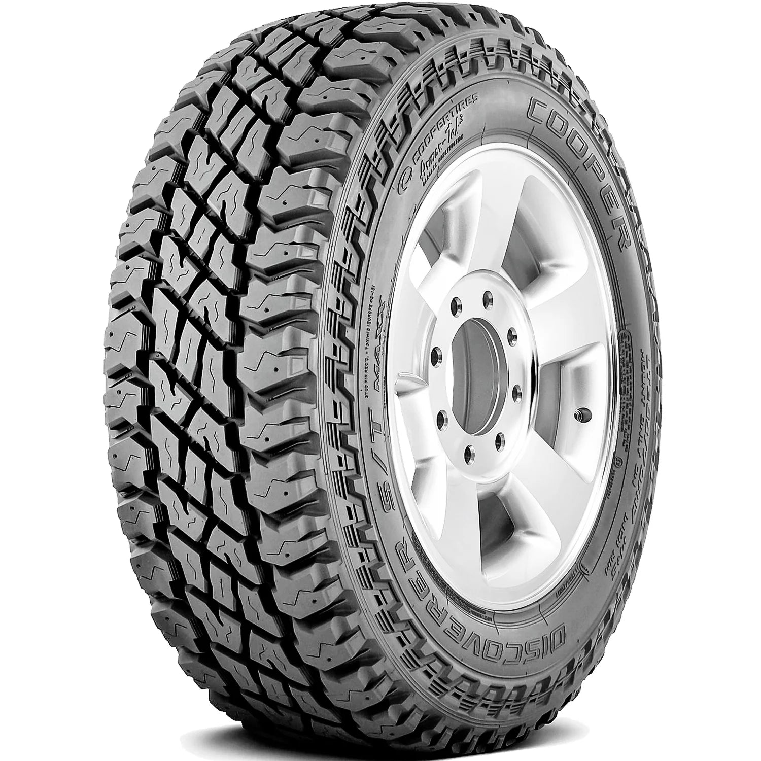 Ensemble de 4 pneus Cooper Discoverer S/T Maxx LT 275/70R18 125/122Q E 10 plis MT Mud Terrain. Compatibles avec : Chevrolet Silverado 1500 ZR2 2022-2023