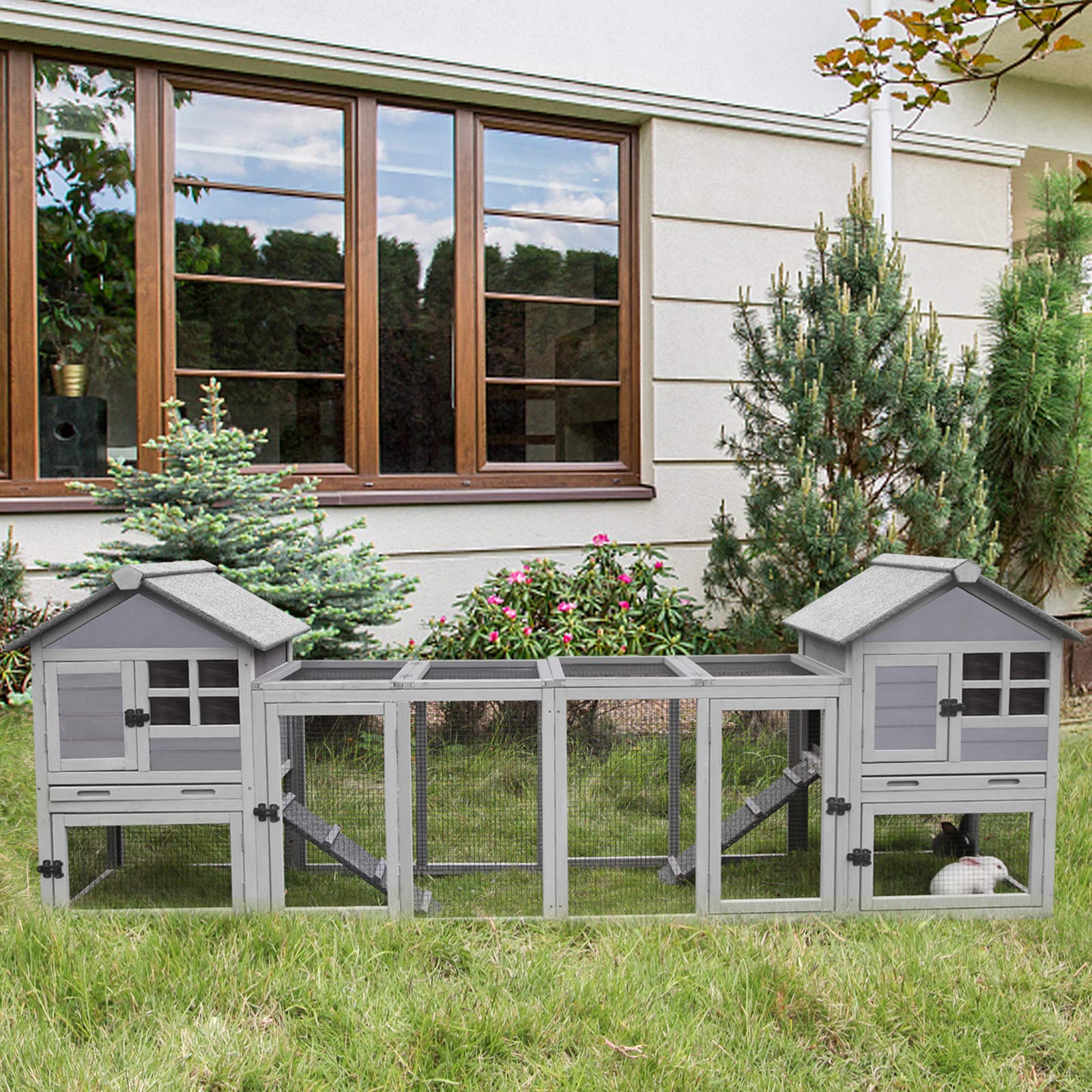 Lapinière d'intérieur/extérieur 2025 pour lapins et cochons d'Inde