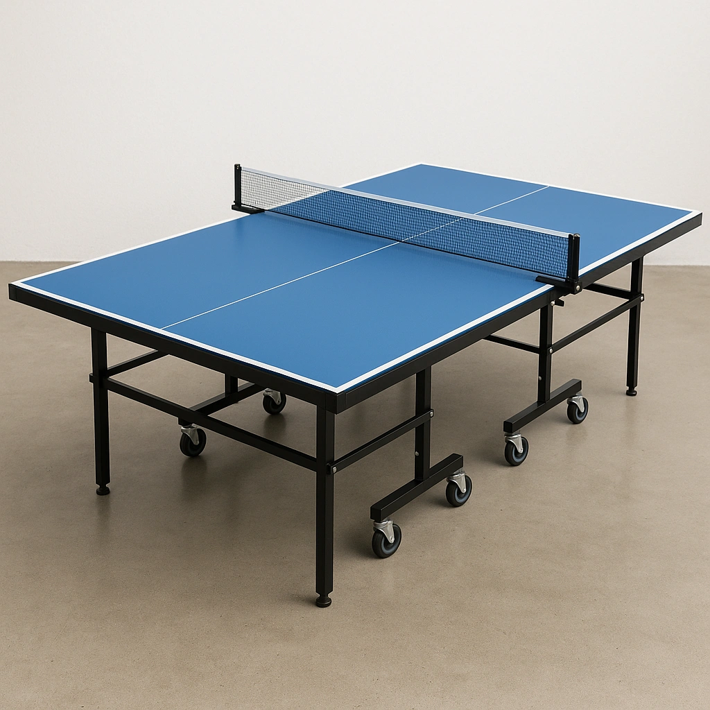 Meuble pour table de ping-pong, acier bleu, intérieur/extérieur, 274 x 152,5 x 76 cm