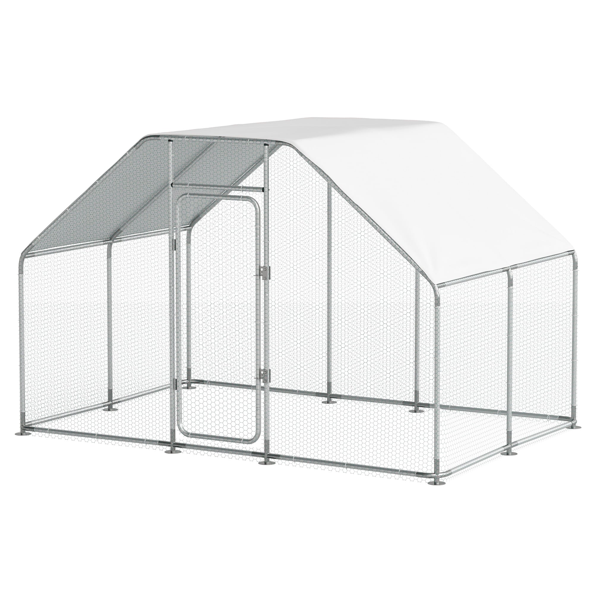 2025 Stort metalspiralhønsebur med vandtæt og UV-bestandigt overtræk til udendørs brug – Kapacitet til 16 fugle