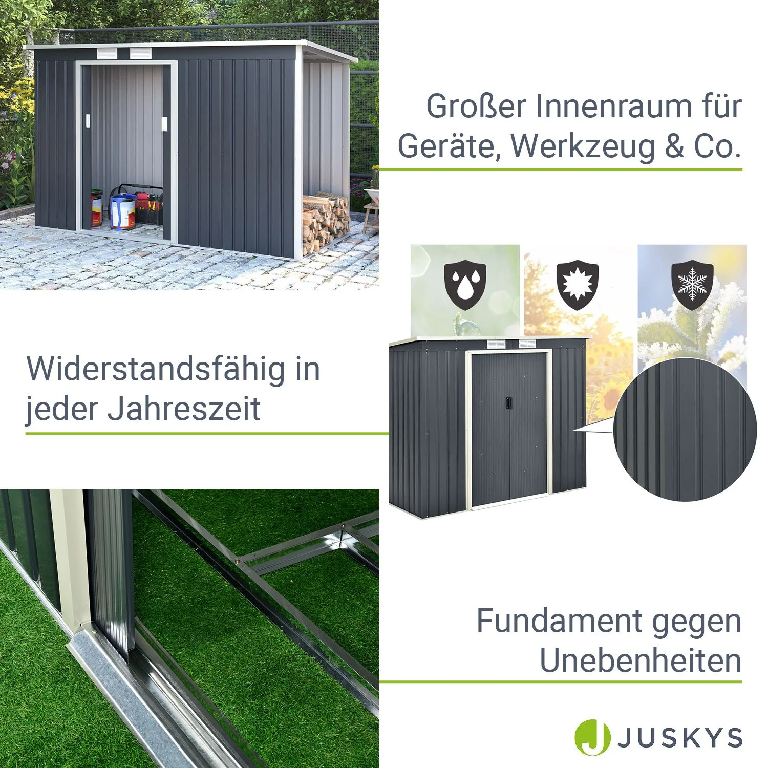 Abri de jardin métallique 2025 avec rangement pour bûches