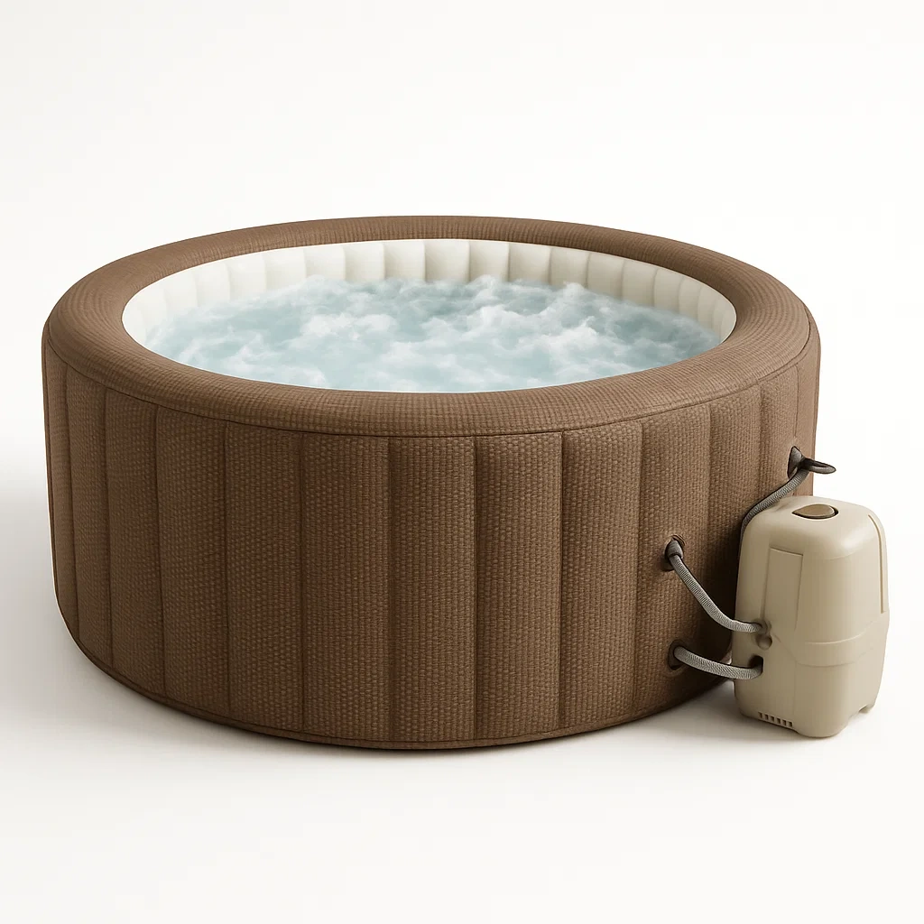 Spa gonflable, 196 x 196 x 71 cm, 4 personnes, rond, marron/blanc UcpZKNF336Oy