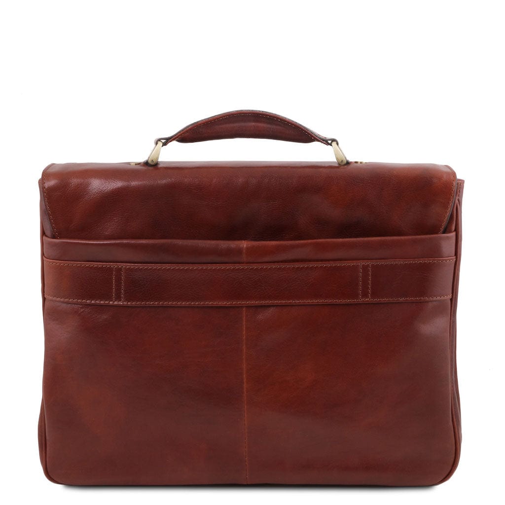 Alessandria - Matte leather multi compartment laptop briefcase | TL142067