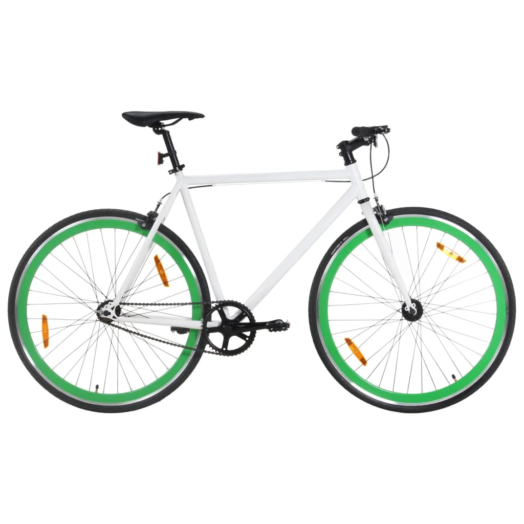 Vélo à pignon fixe blanc et vert 2025, 700c, 55 cm, V68