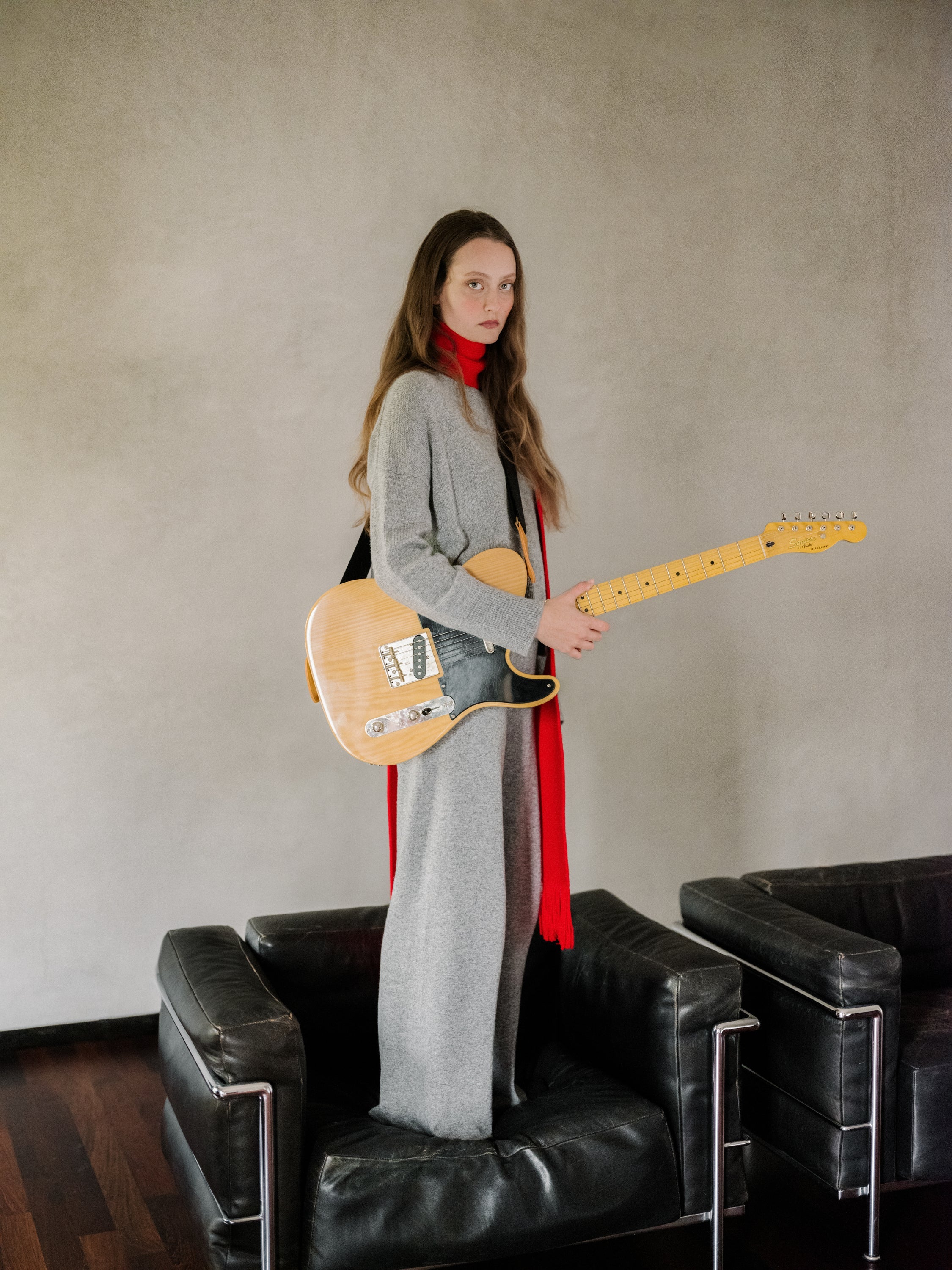 Wool & Cashmere Mix Fringed Scarf