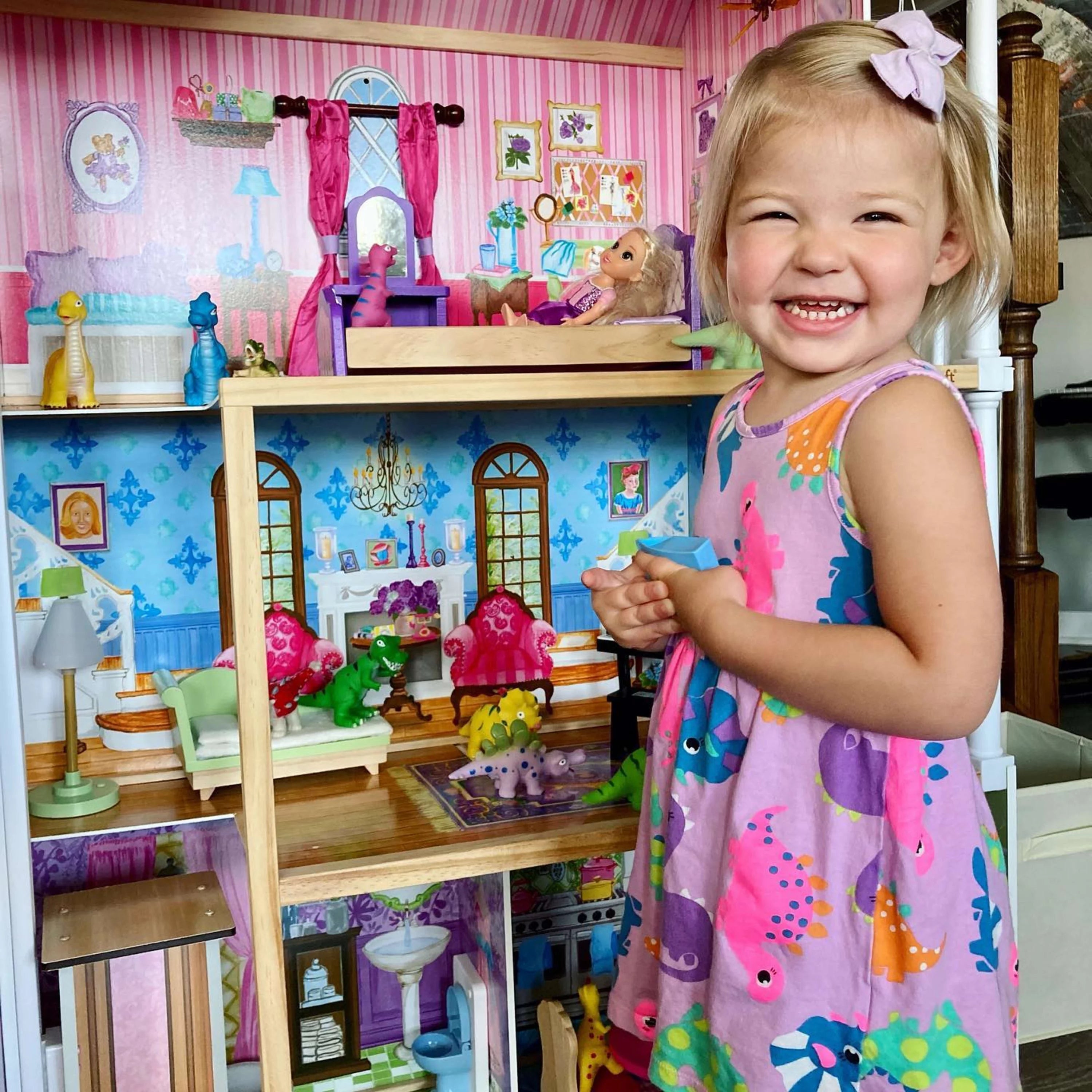 KidKraft Mein verträumtes Puppenhaus aus Holz mit 14 Zubehörteilen