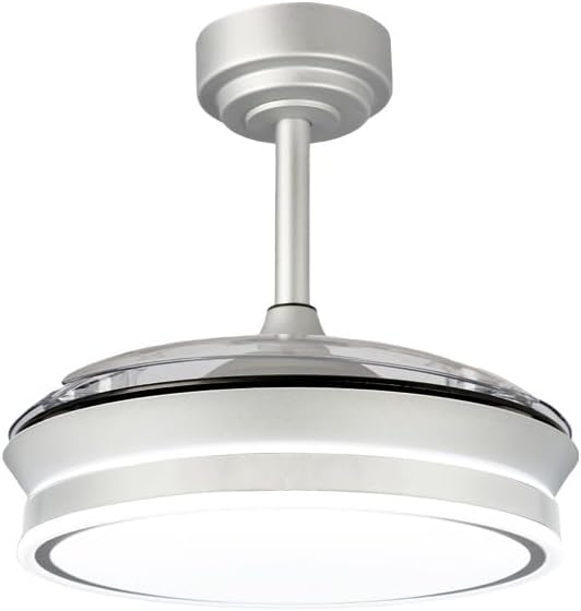 Wonderlamp – Mini ventilateur de plafond LED Pearl avec pales rétractables, moteur CC silencieux, 3 températures de couleur réglables, 46 W, blanc