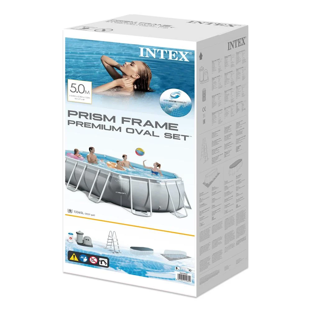 Piscine amovible ovale Intex Prism Frame 503 x 274 x 122 cm avec filtre