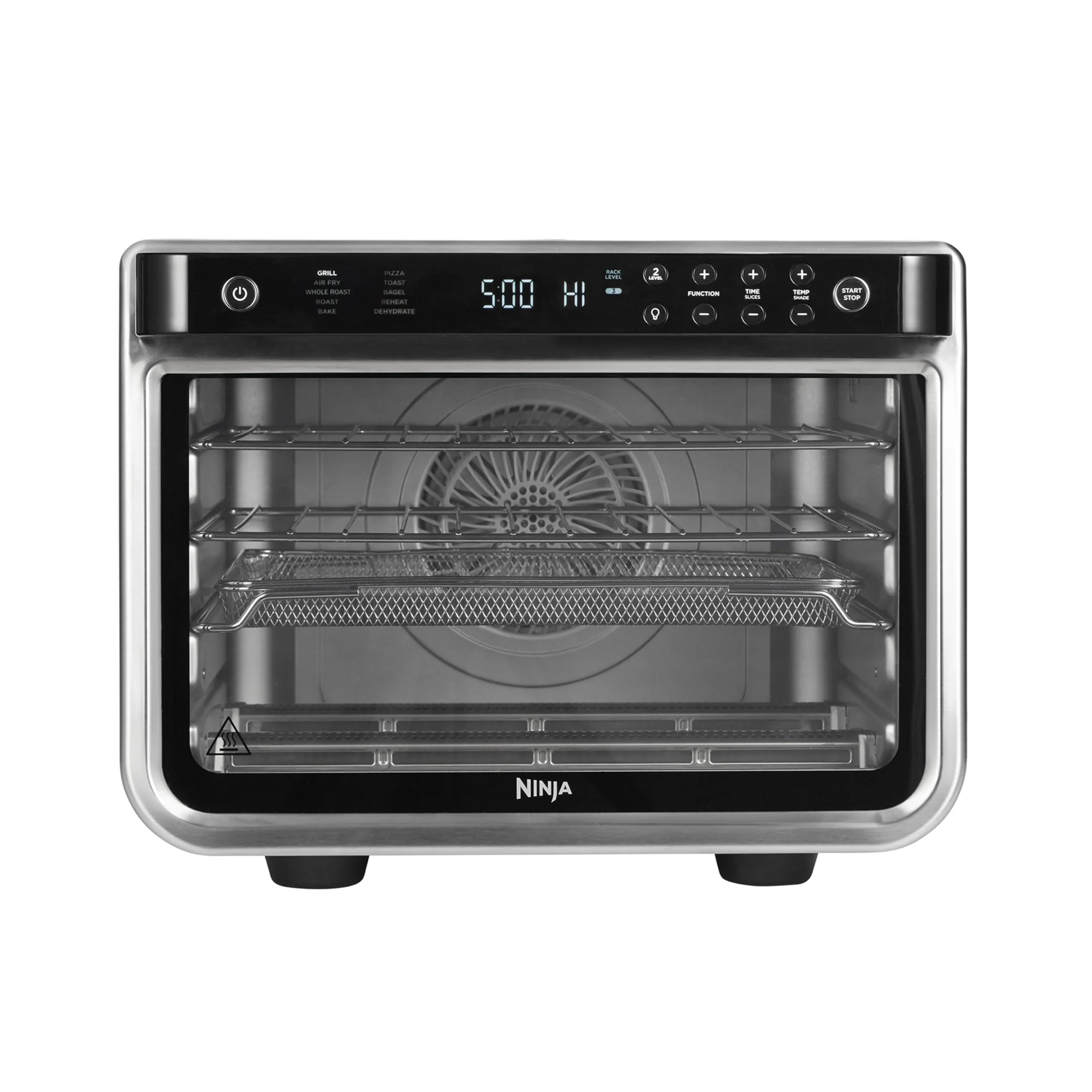 Ninja Foodi 10-in-1 Multifunktionsbackofen (Modelljahr 2025). Tragbarer Mini-Tischbackofen. Vielseitiger Backofen mit 10 Kochfunktionen: Heißluftfrittieren, Braten, Grillen, Backen und mehr. Silber/Schwarz DT200EU