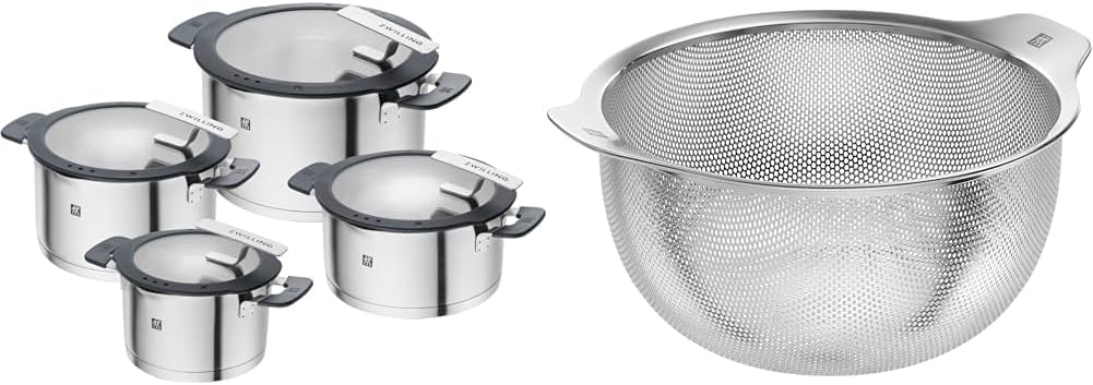ZWILLING SIMPLIFY 66870-005-0 Topfset, Edelstahl, 5-teilig. Edelstahl, Silber/Schwarz