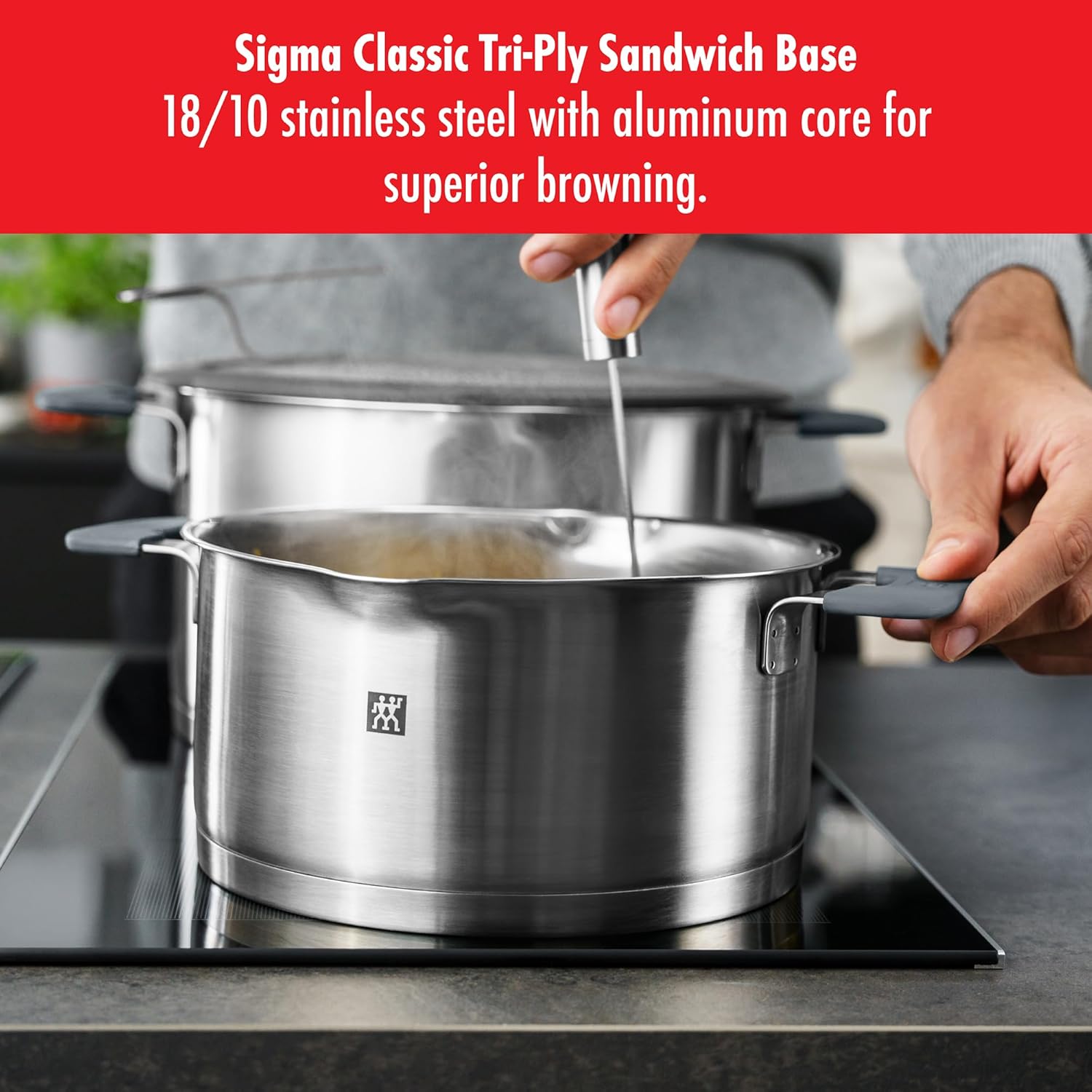 ZWILLING SIMPLIFY 66870-005-0 Topfset, Edelstahl, 5-teilig. Edelstahl, Silber/Schwarz