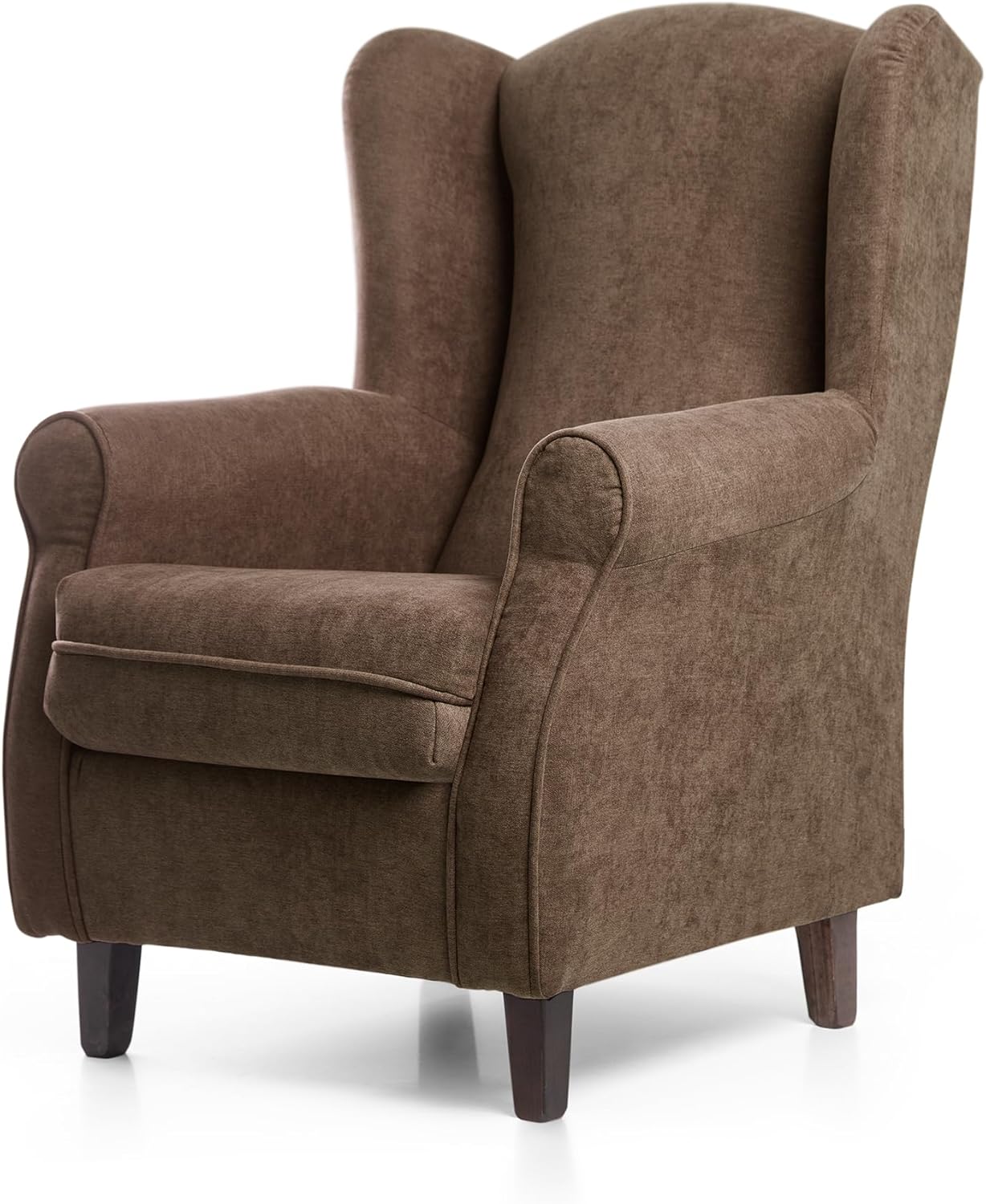 SUENOSZZZ-REST SPECIALISTS SUENOS ZZZ - Irene Sessel, Ohrensessel mit Stillfunktion, bezogen mit fleckenabweisendem braunem Stoff, Sessel für Schlafzimmer, Wohnzimmer oder Babyzimmer