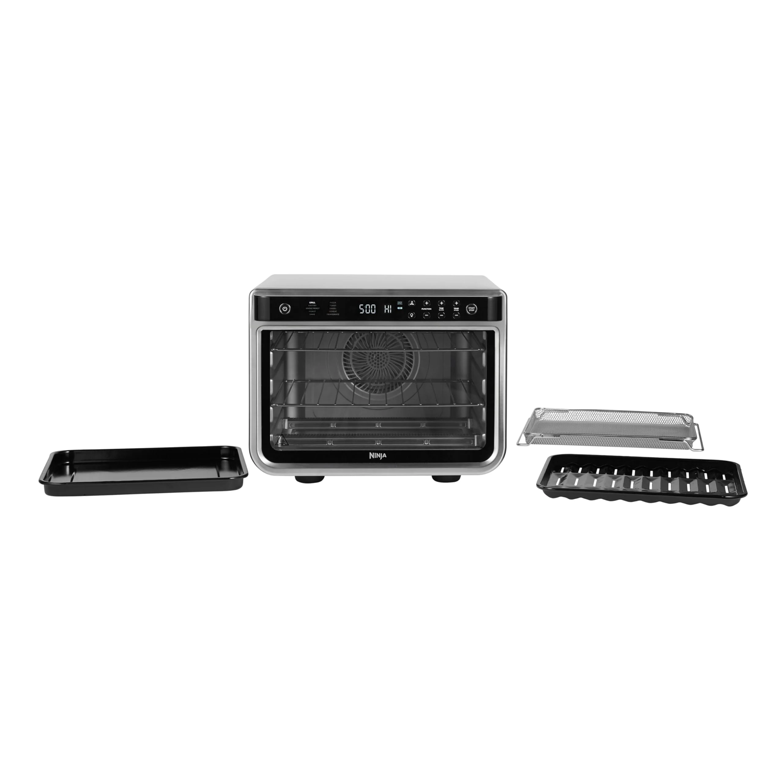 Ninja Foodi 10-in-1 Multifunktionsbackofen (Modelljahr 2025). Tragbarer Mini-Tischbackofen. Vielseitiger Backofen mit 10 Kochfunktionen: Heißluftfrittieren, Braten, Grillen, Backen und mehr. Silber/Schwarz DT200EU