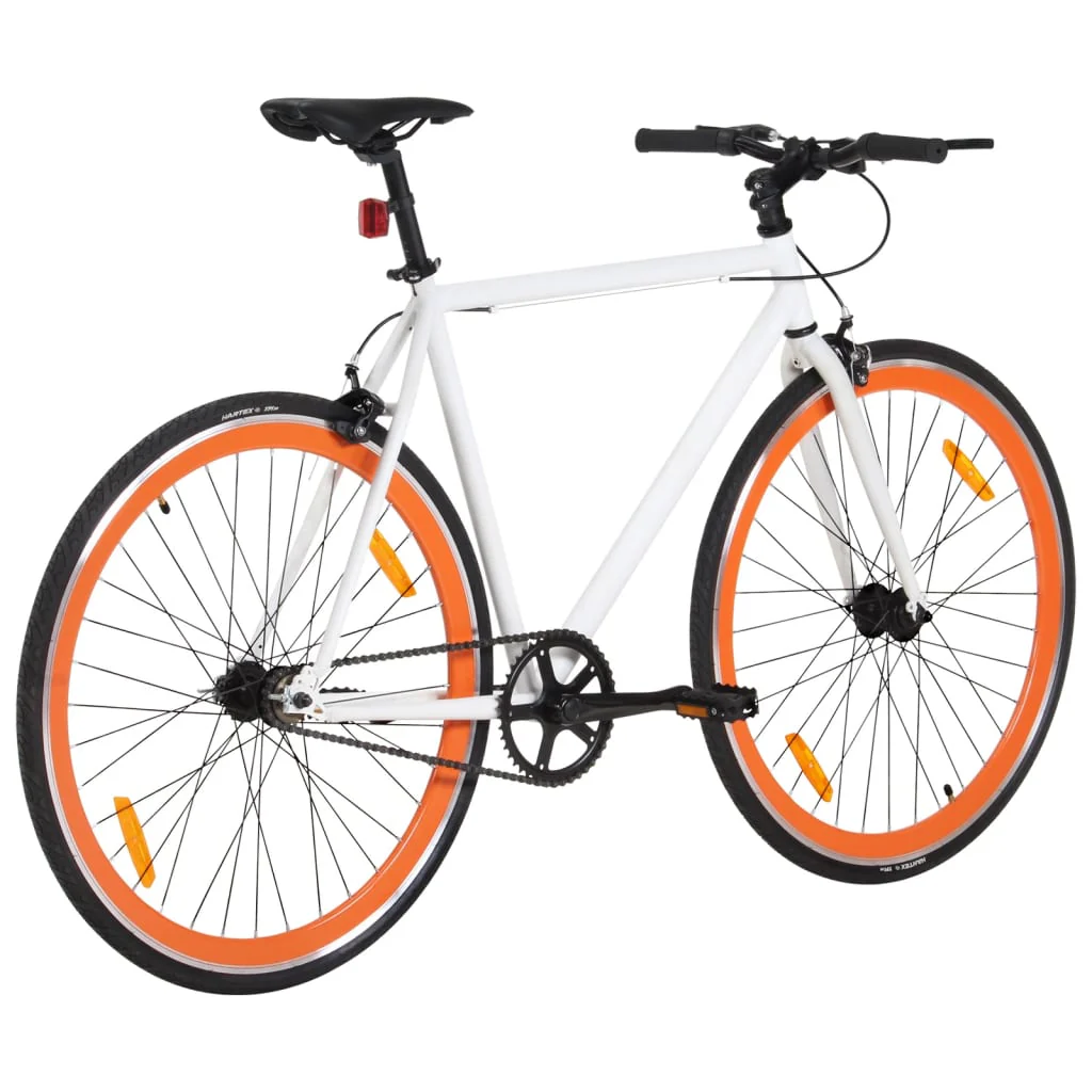 2025 Weiß-Oranges Fixie-Fahrrad 700c 55cm v7225