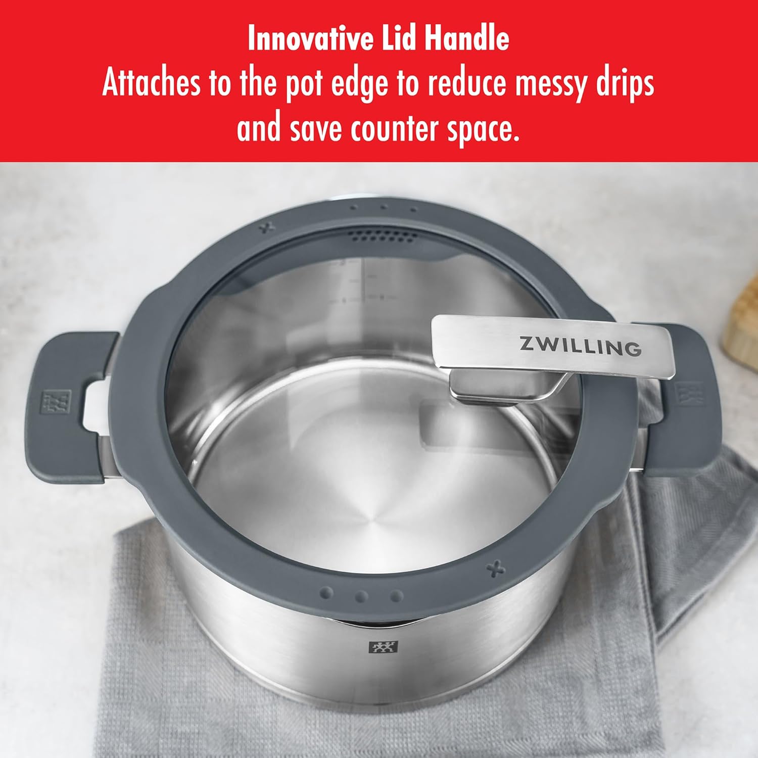 ZWILLING SIMPLIFY 66870-005-0 Topfset, Edelstahl, 5-teilig. Edelstahl, Silber/Schwarz