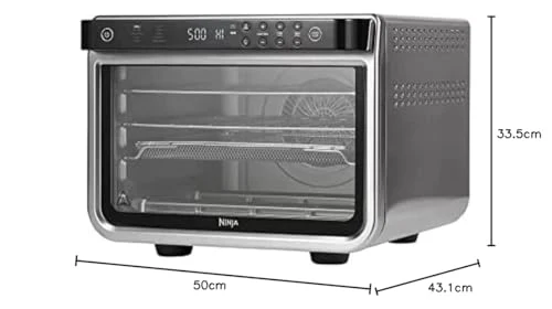 Ninja Foodi 10-in-1 Multifunktionsbackofen (Modelljahr 2025). Tragbarer Mini-Tischbackofen. Vielseitiger Backofen mit 10 Kochfunktionen: Heißluftfrittieren, Braten, Grillen, Backen und mehr. Silber/Schwarz DT200EU